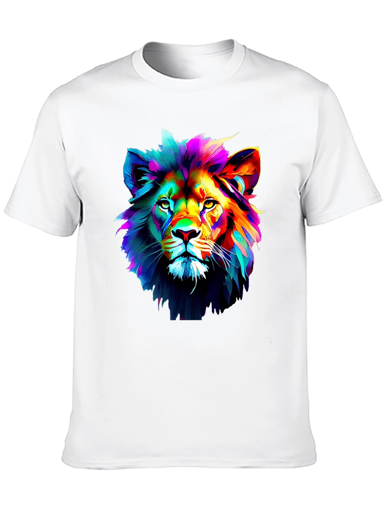 Black Vibrant Lion Graphic Black T-Shirt view 10
