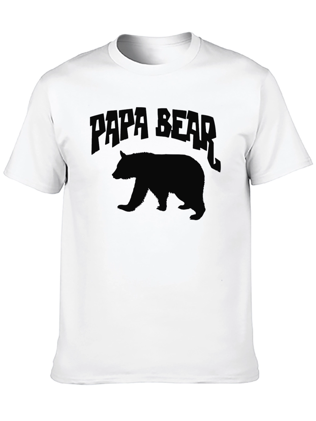 Black Papa Bear Graphic T-Shirt - Black Crew Neck Tee view 10