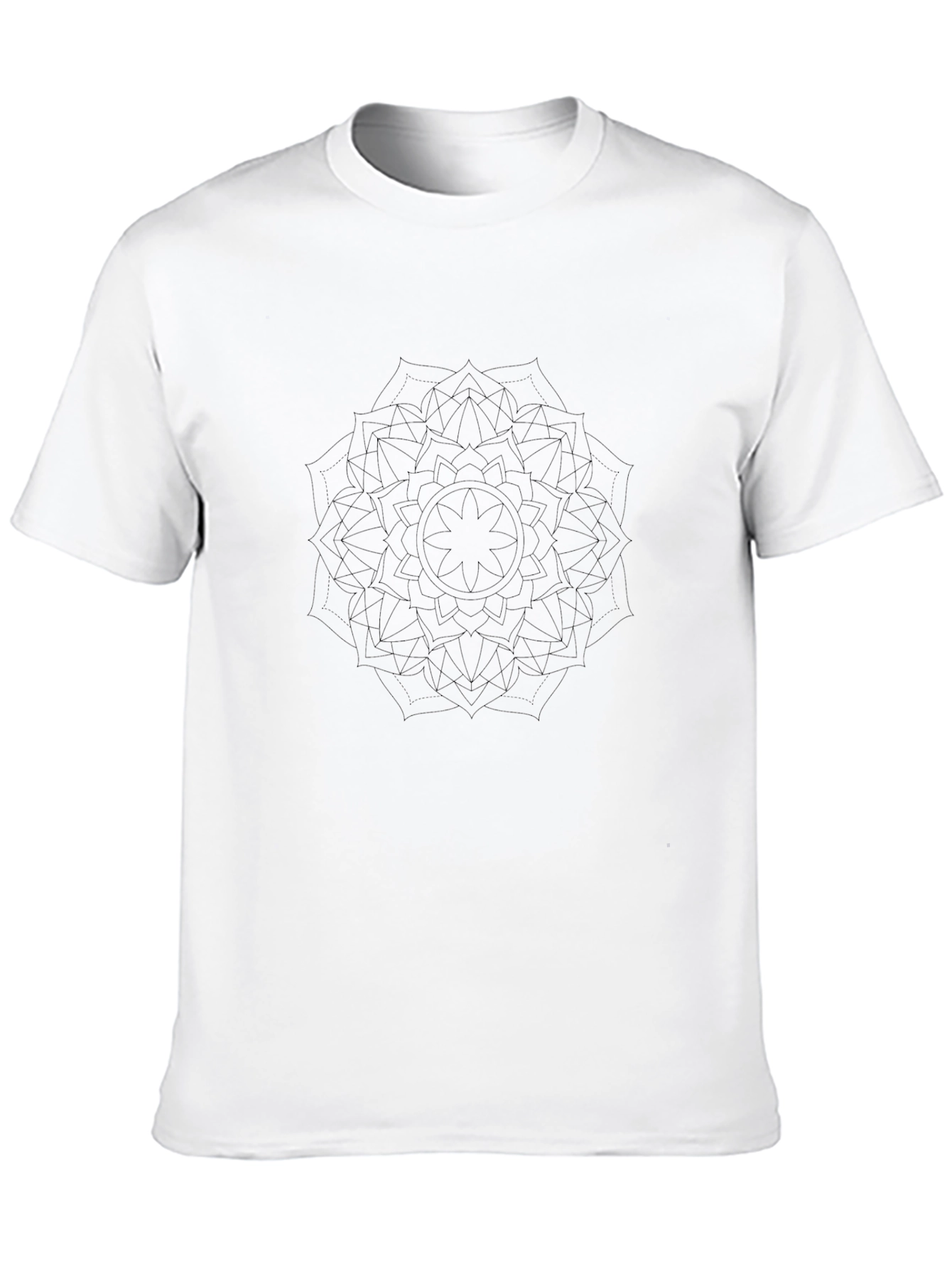Black Black Mandala Graphic Tee - Modern Minimalist Design view 10