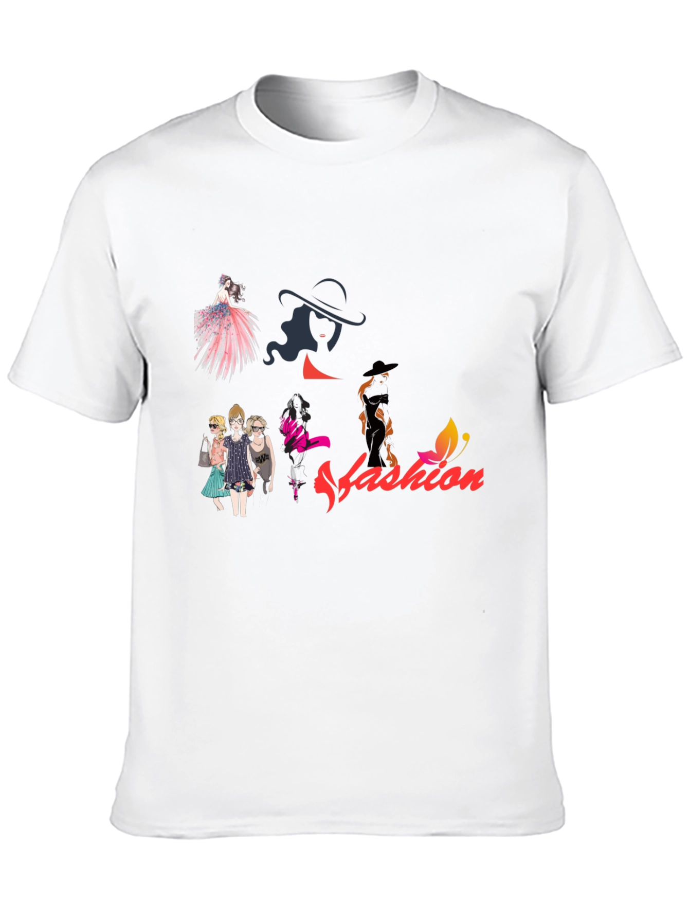 Fashion Illustration Black T-Shirt - 10