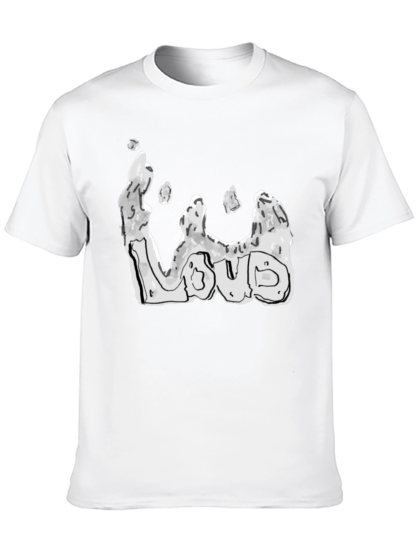 Black Abstract Loud Graphic Tee - Black Cotton Blend view 10