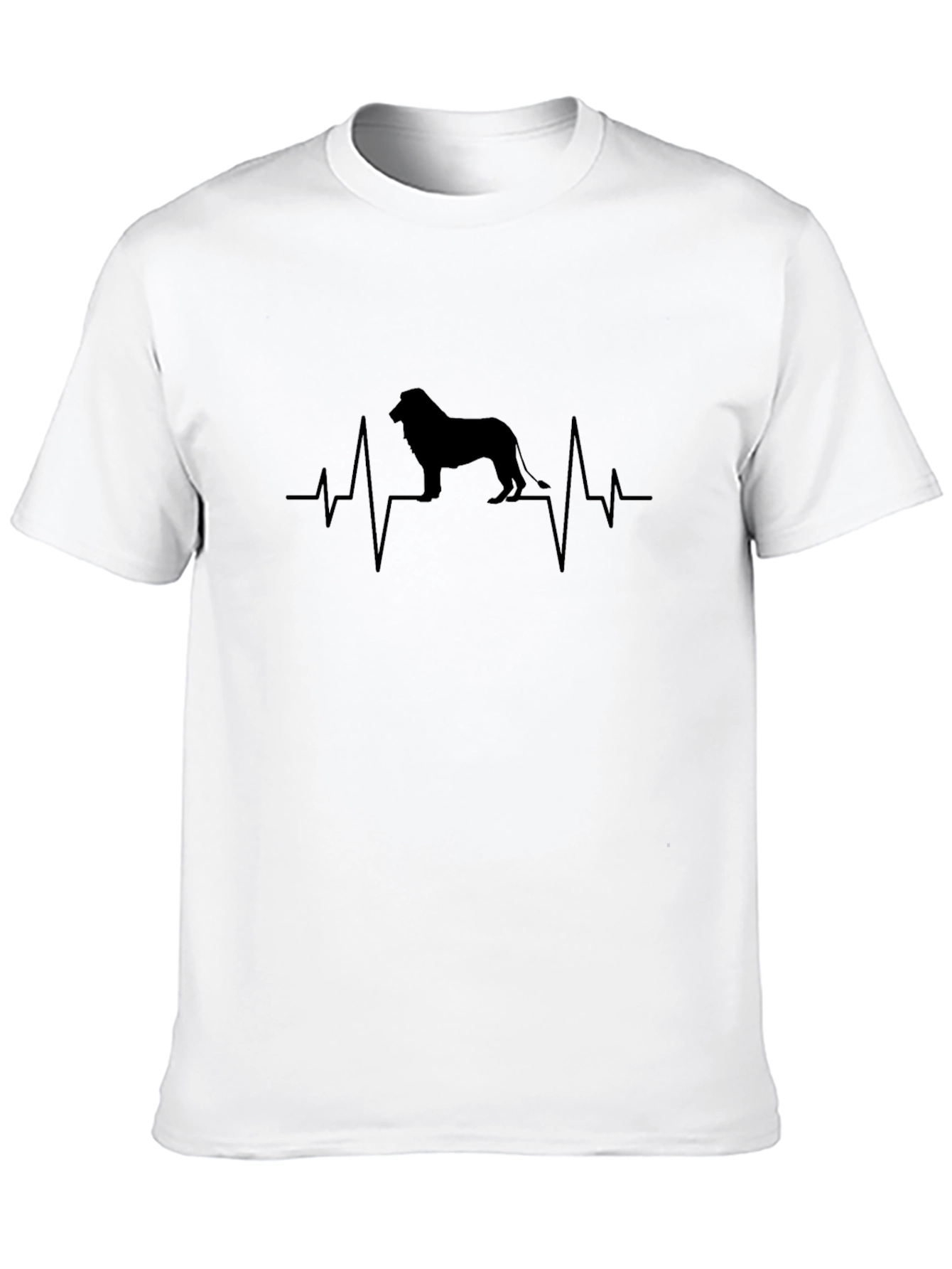 Black Lion Heartbeat Graphic Black T-Shirt view 10