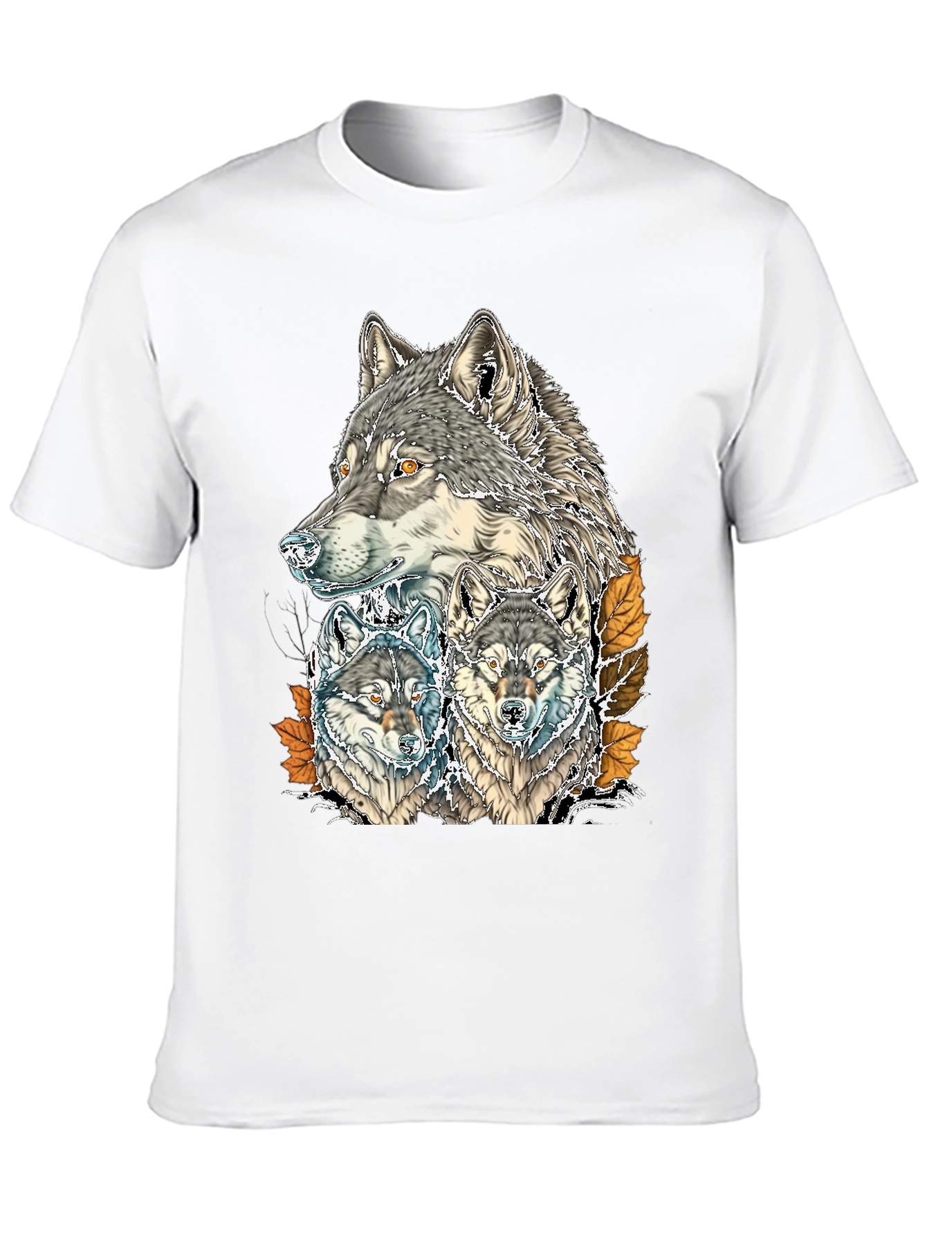 Black Wolf Pack Graphic Print Tee - Black Cotton view 10