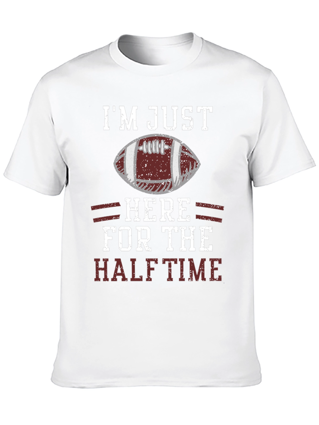 Black I'm Just Here for the Halftime Football T-Shirt view 10