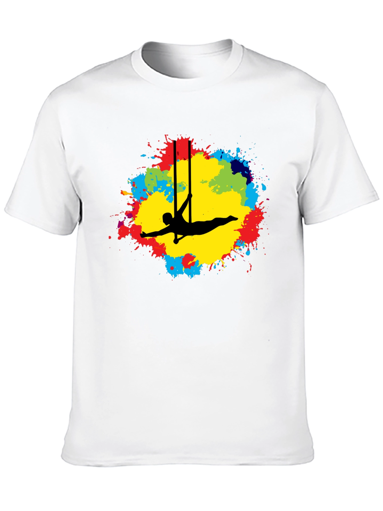 Black Aerialist Colorful Splash Black T-Shirt view 10