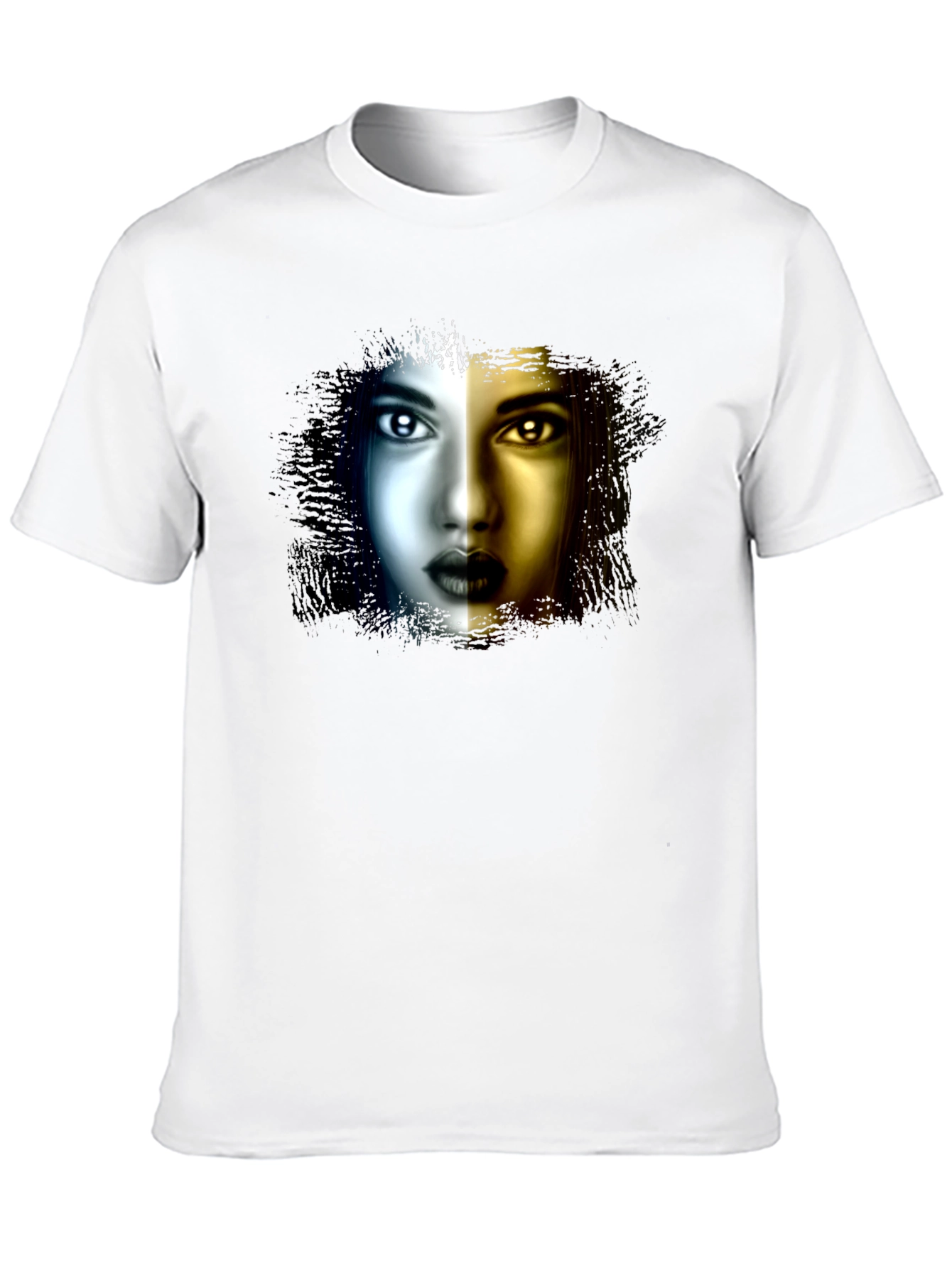 Black Artistic Woman Face Graphic Black T-Shirt view 10