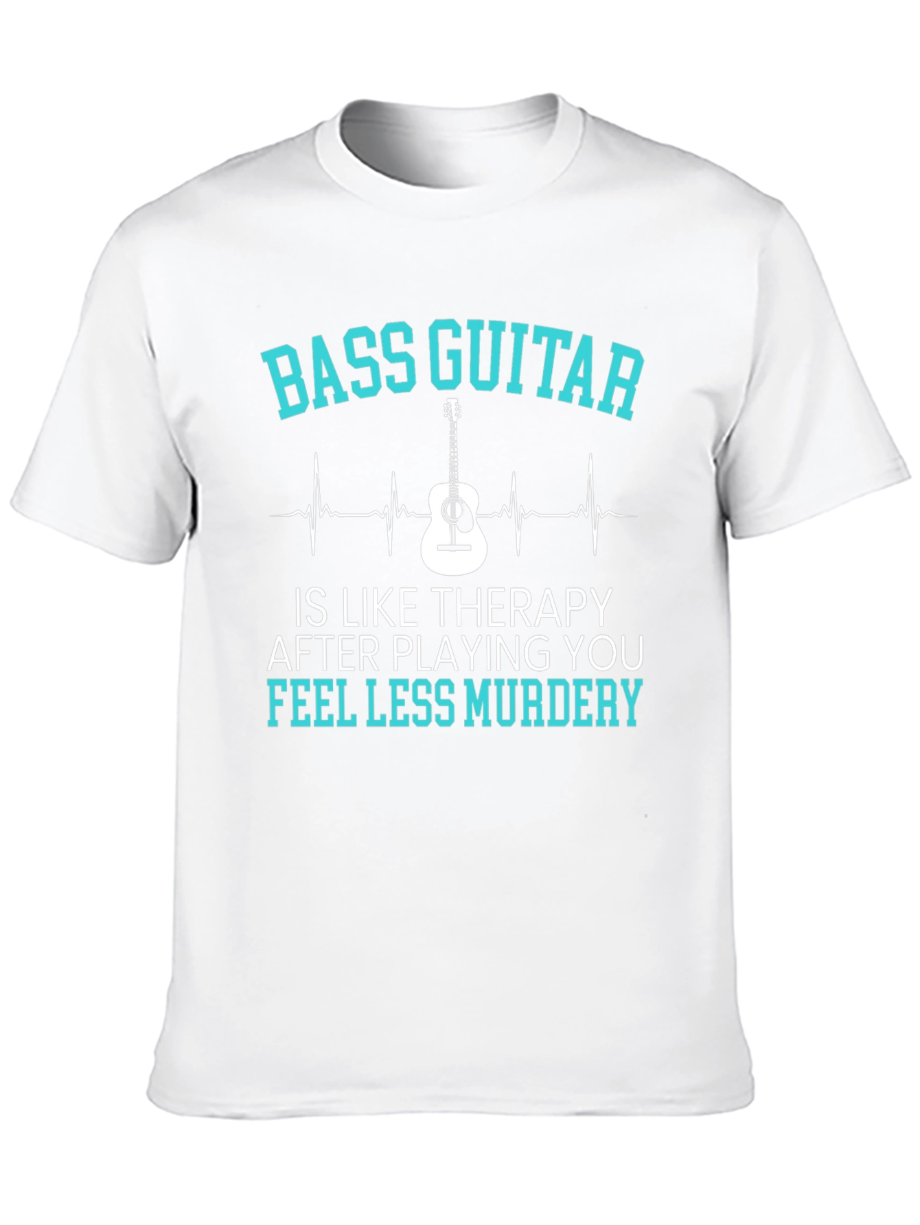 Black Bass Guitar Therapy Tee - Music Lover Gift view 10