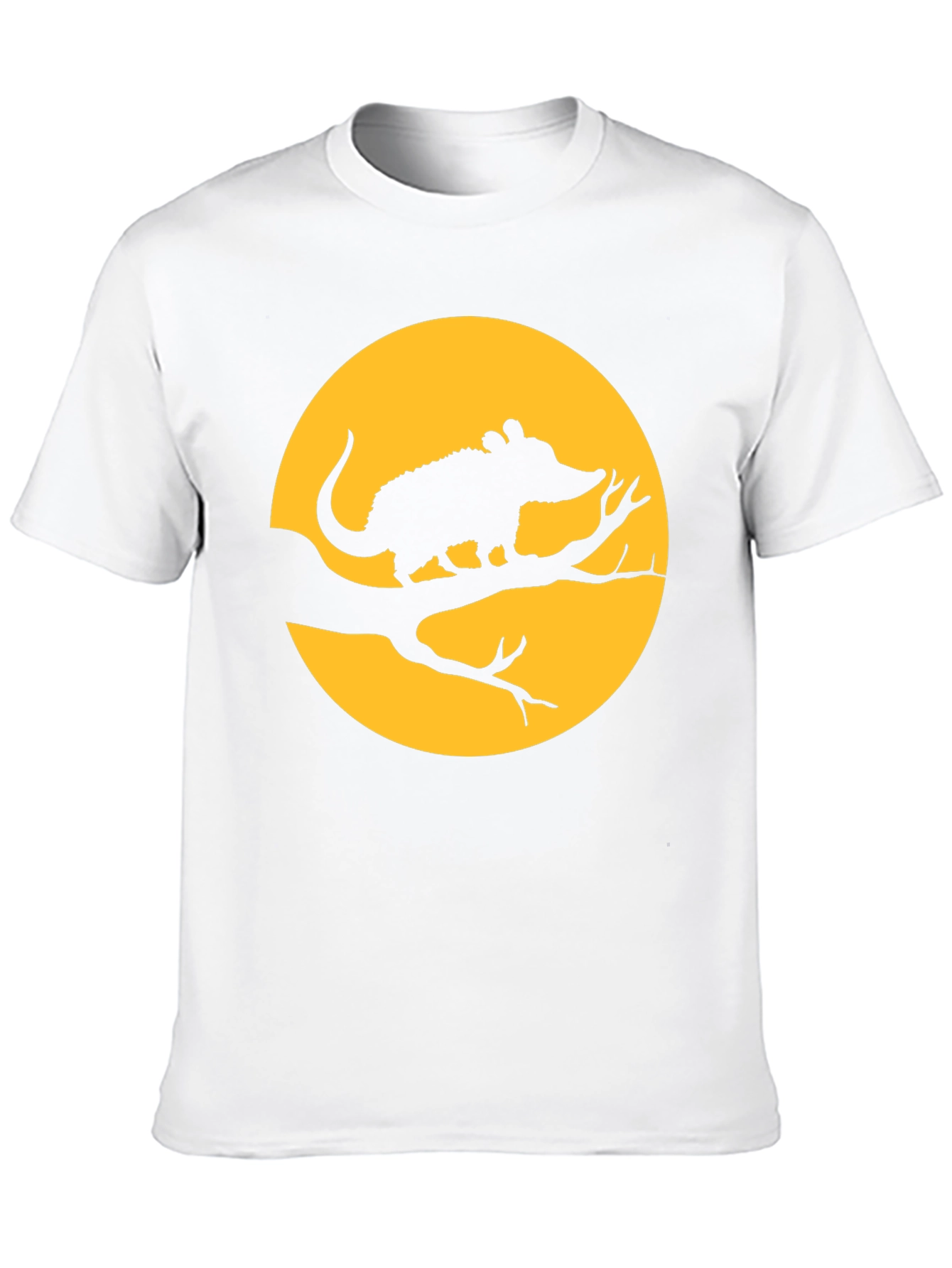 Black Opossum Moon Graphic Tee - Black Cotton T-Shirt view 10