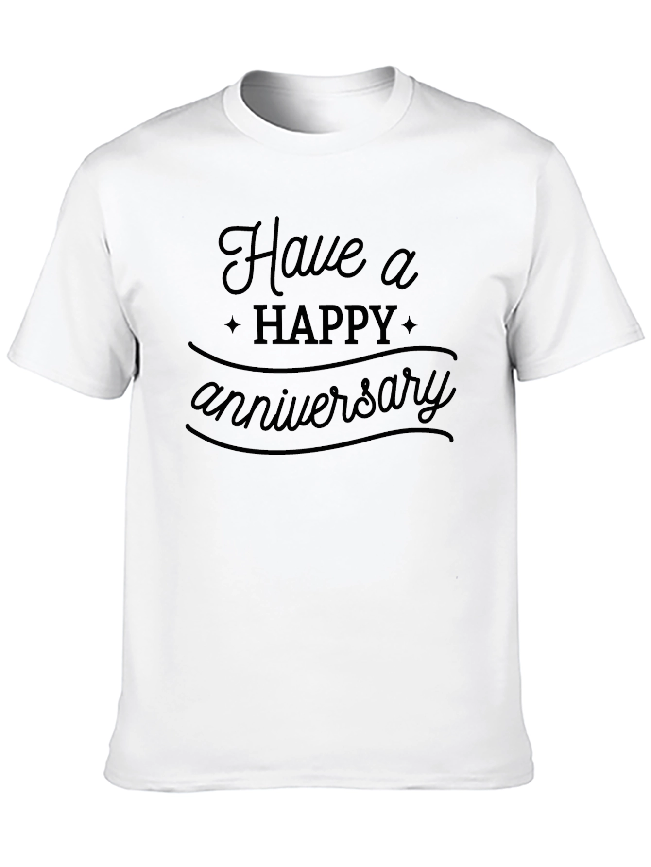 Black Happy Anniversary T-Shirt - Black view 10