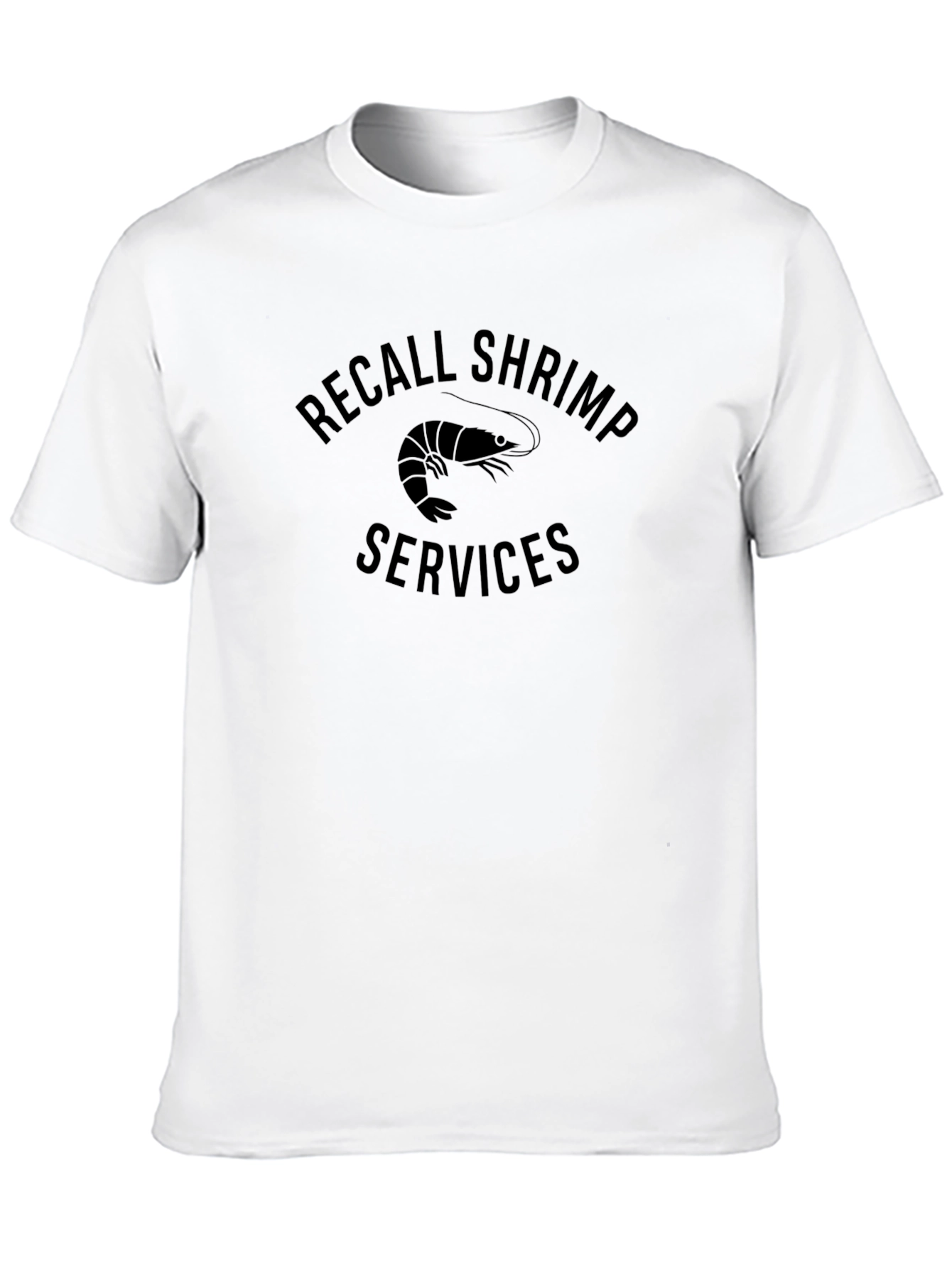 Black Recall Shrimp Services Black T-Shirt view 10
