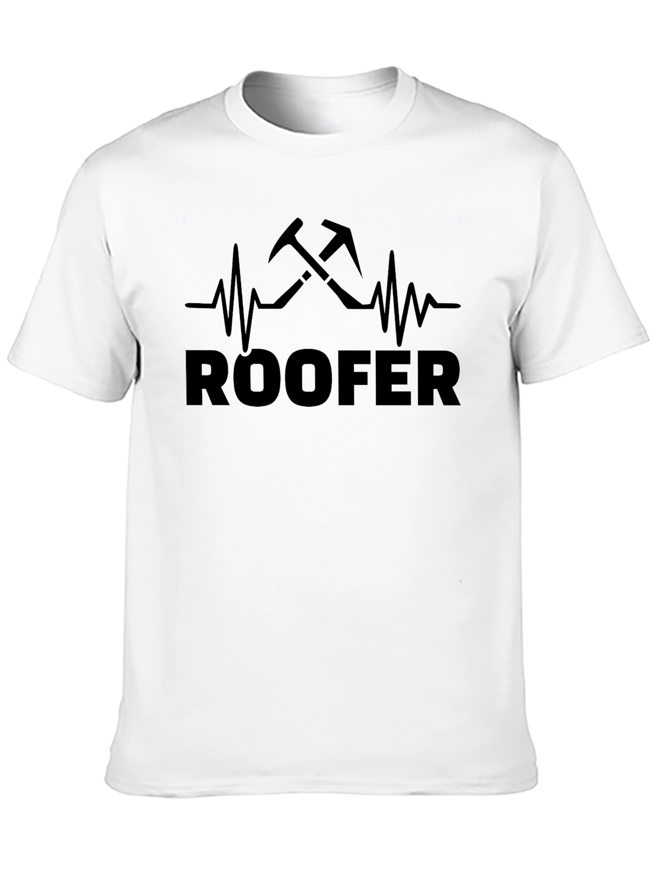 Black Roofer Heartbeat Black T-Shirt view 10