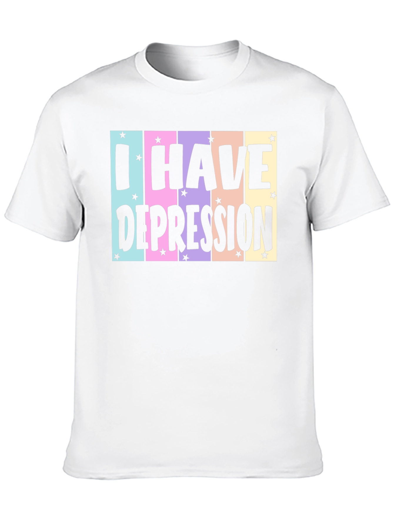 Black I Have Depression T-Shirt, Black Cotton Tee, Graphic Print view 10