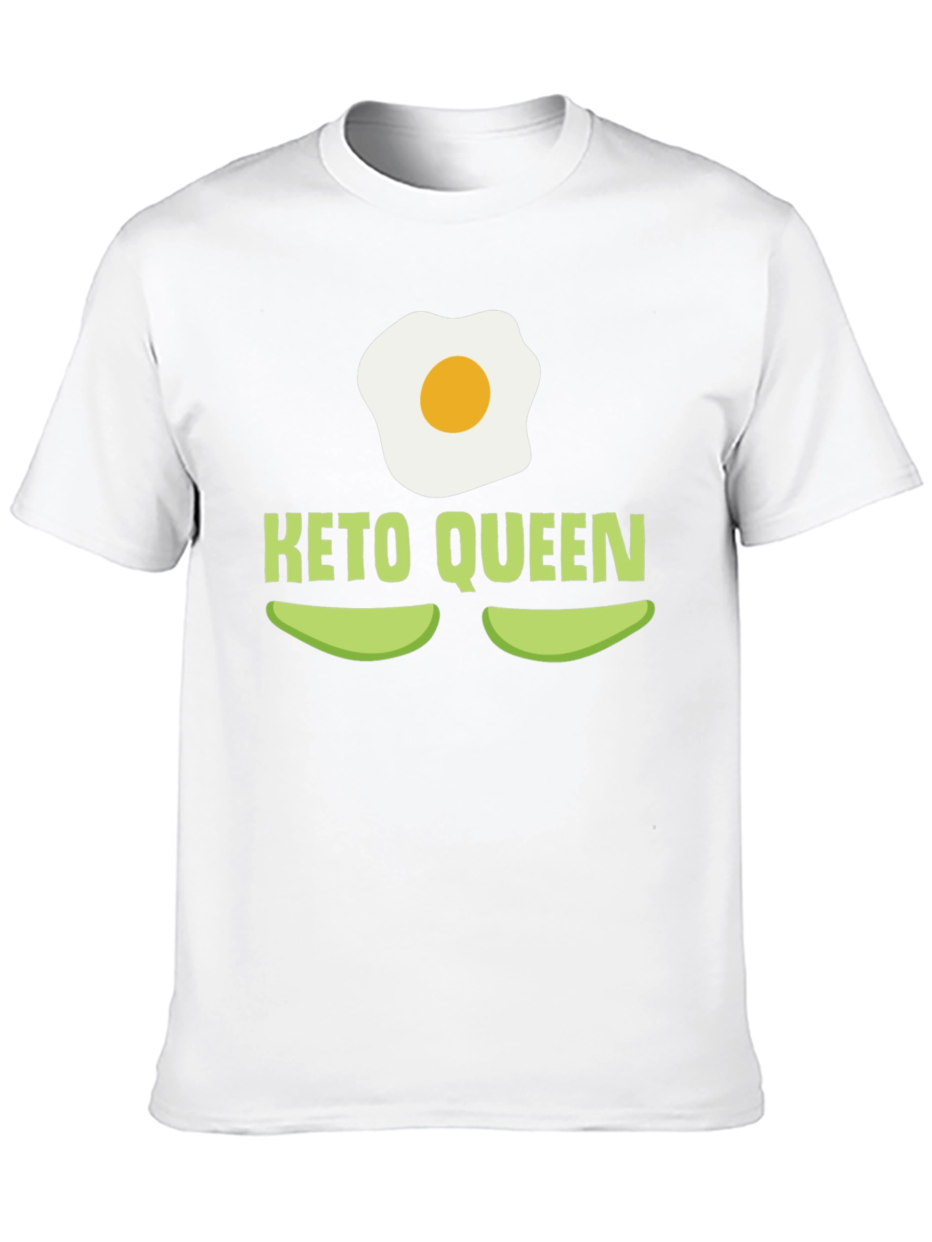 Black Keto Queen T-Shirt - Egg & Avocado Graphic Tee view 10
