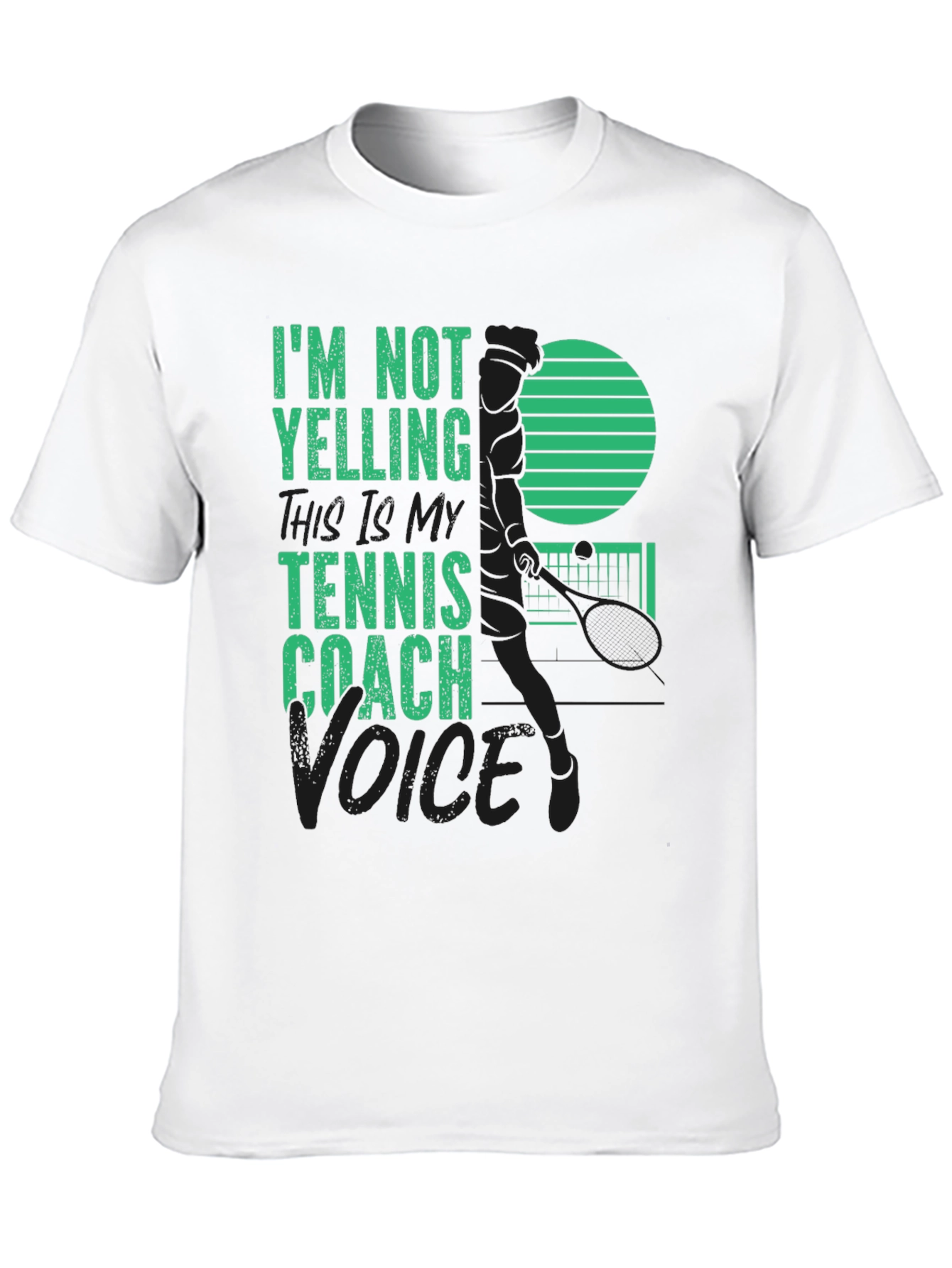 Black Tennis Coach T-Shirt - I'm Not Yelling view 10