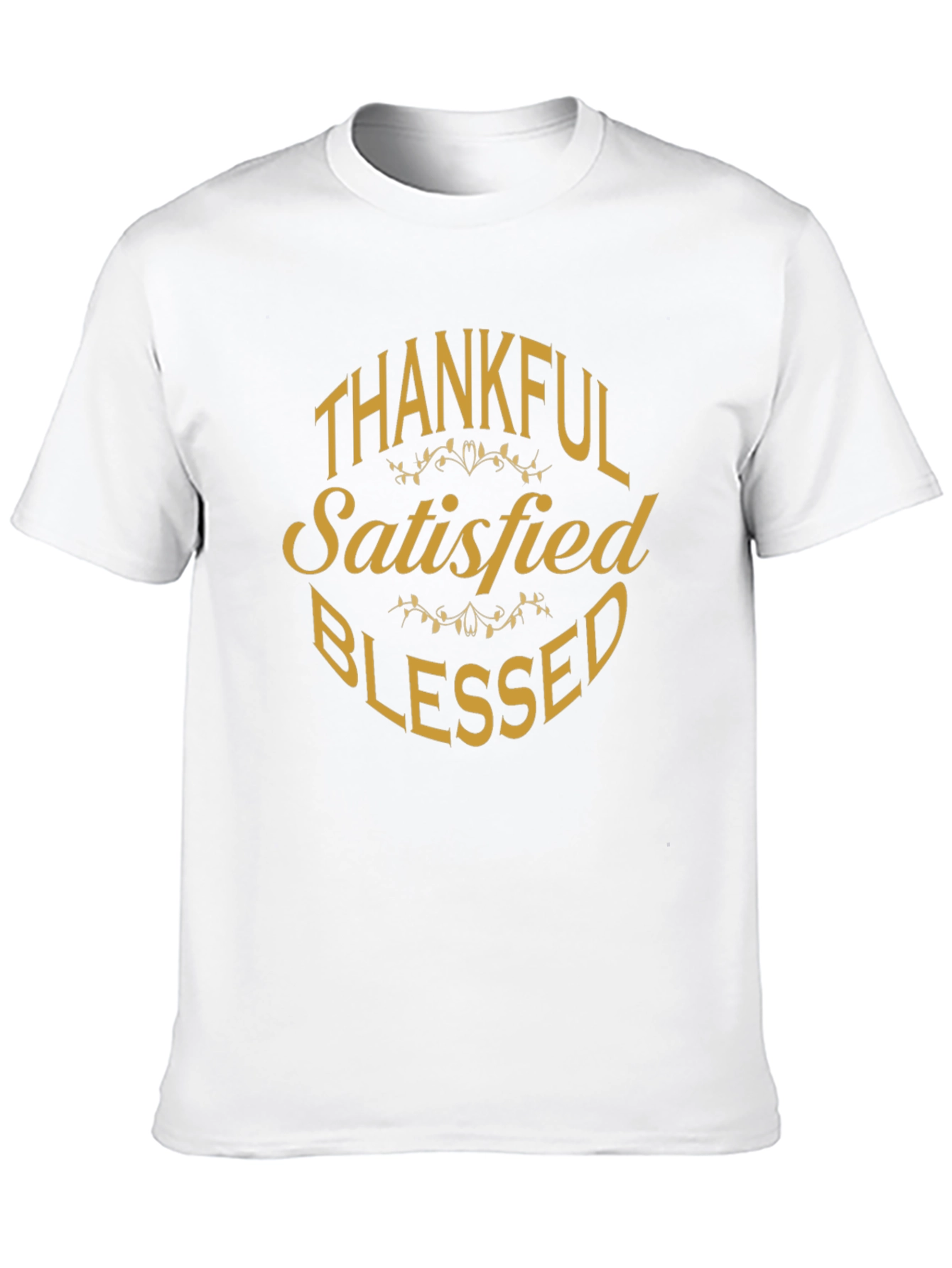 Black Thankful Satisfied Blessed Graphic T-Shirt view 10
