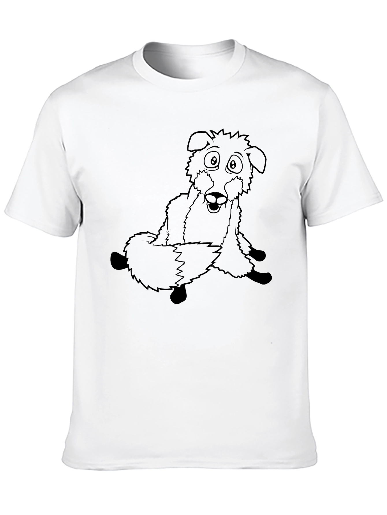Black Cartoon Dog Graphic Tee - Black Cotton Comfort view 10