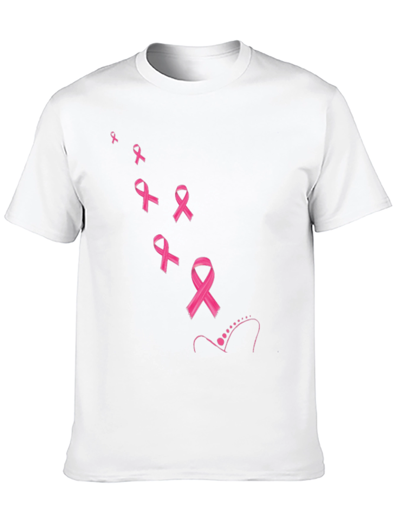 Black Pink Ribbon Awareness Black T-Shirt view 10