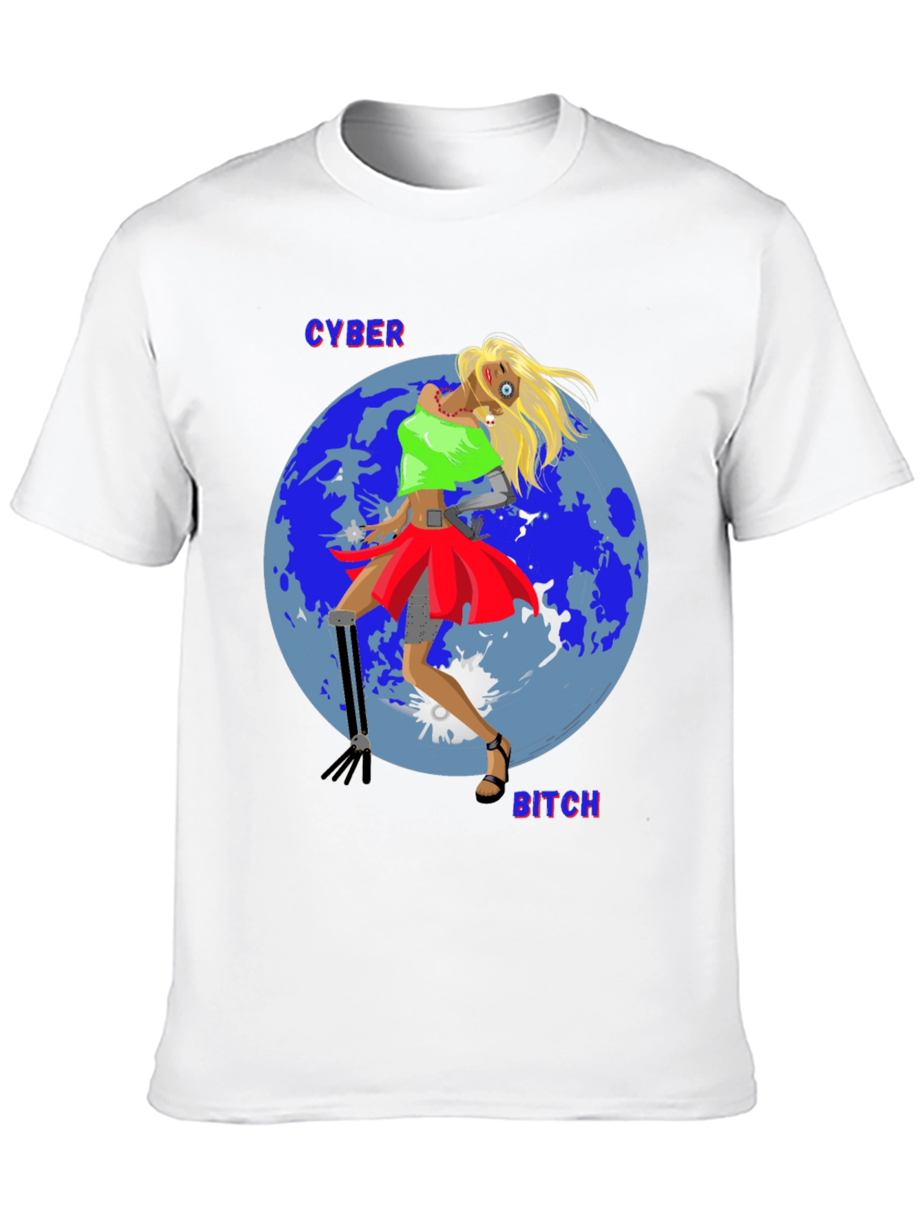 Black Cyber Bitch T-Shirt - Unique Graphic Tee view 10