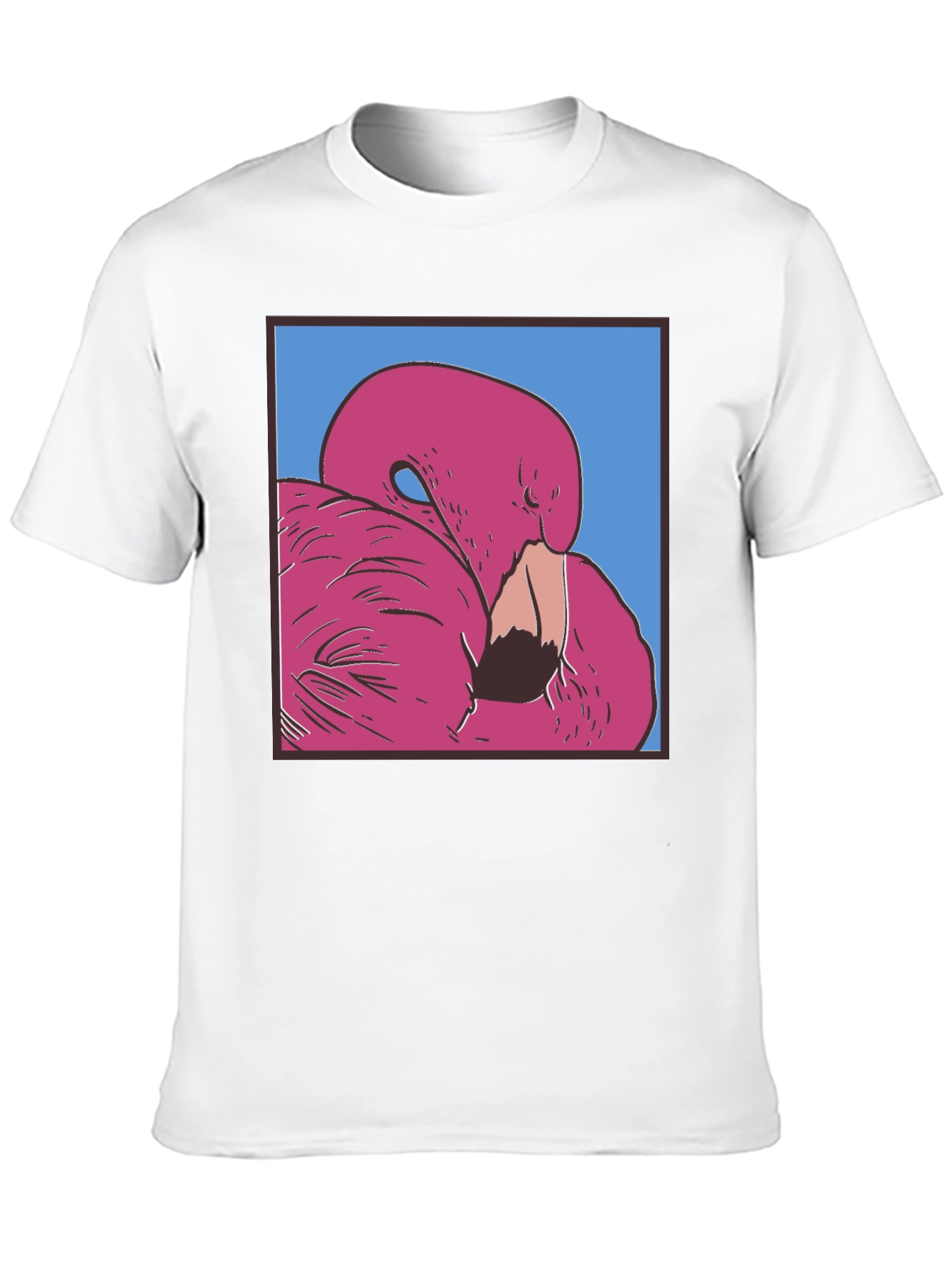 Black Pink Flamingo Graphic Black T-Shirt view 10
