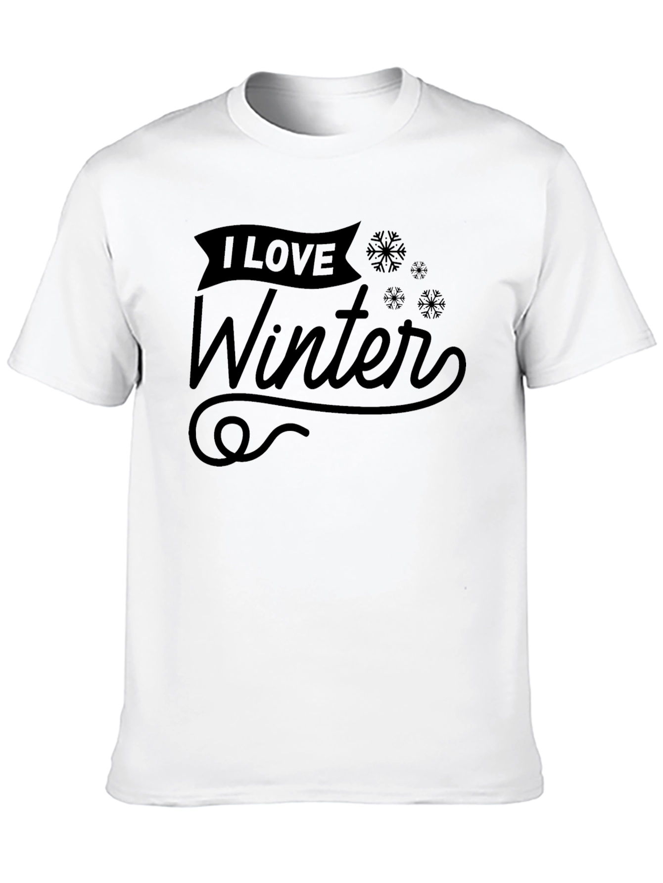 Black I Love Winter Graphic Tee - Stylish Holiday Apparel view 10