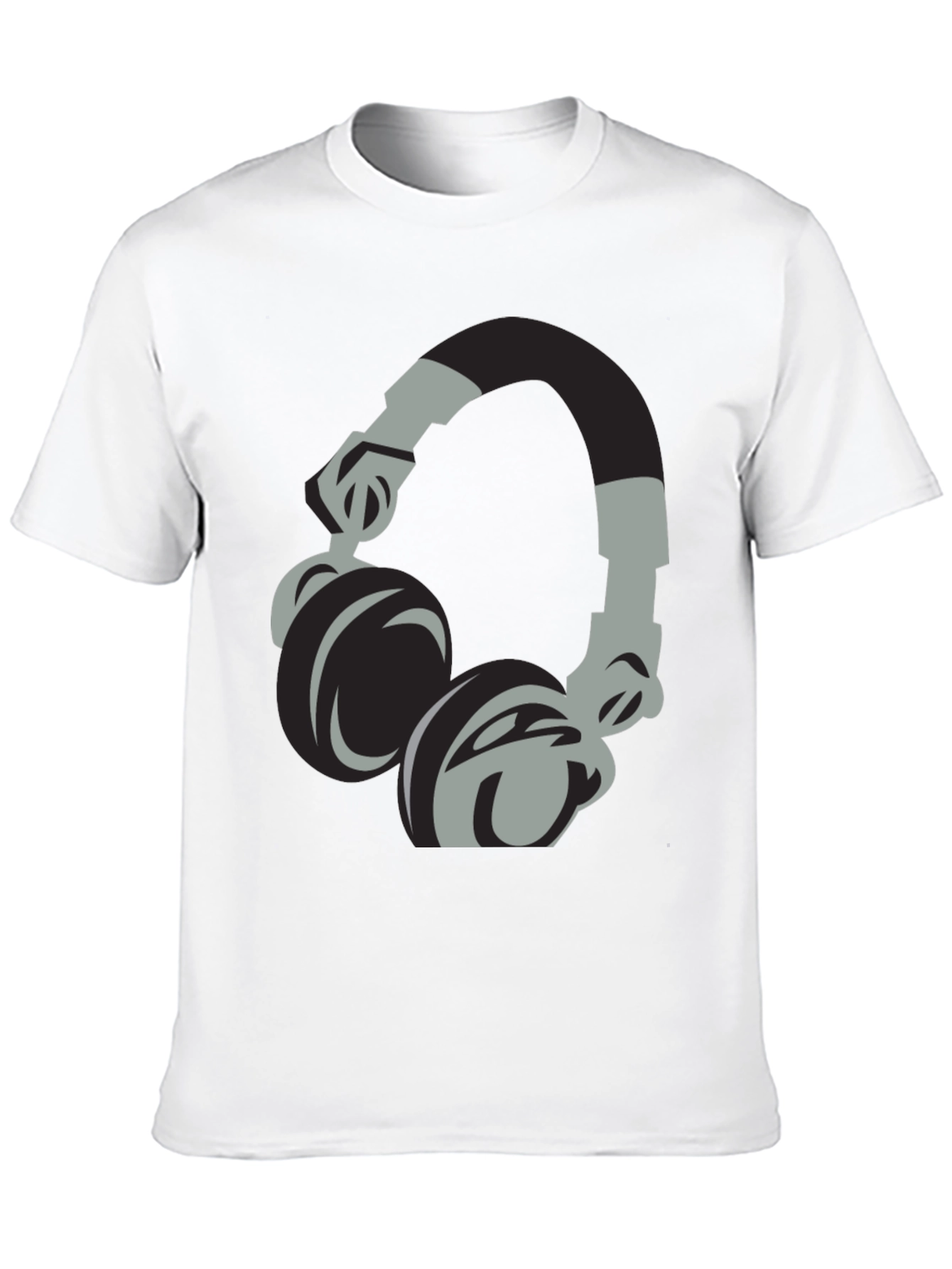 Black Cool Headphones Graphic T-Shirt - Black view 10