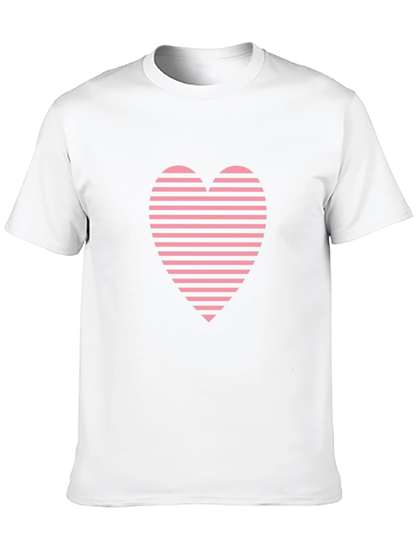 Black Striped Heart Graphic Tee - Casual Black T-Shirt view 10