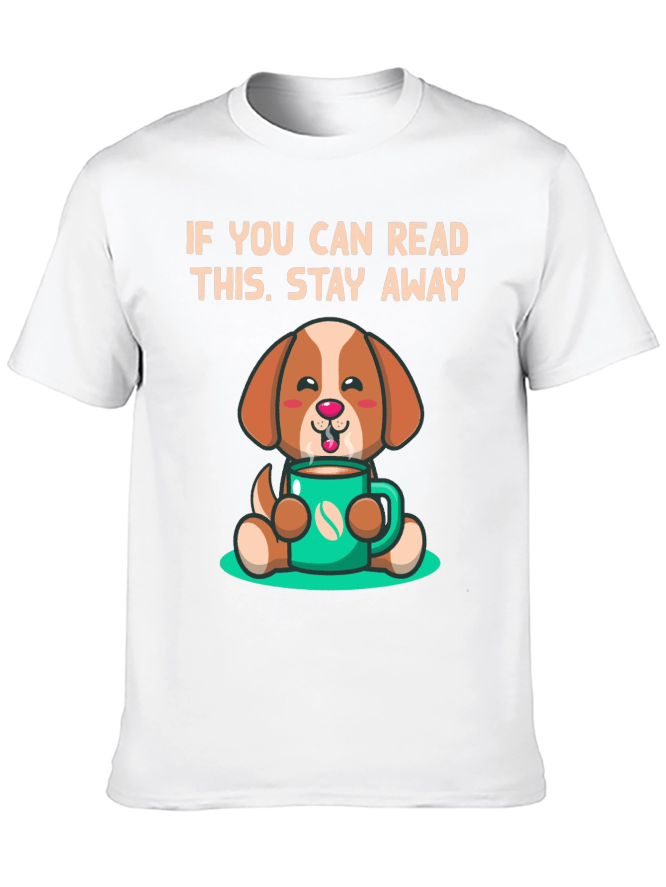 Black Stay Away Dog Cartoon Black T-Shirt view 10