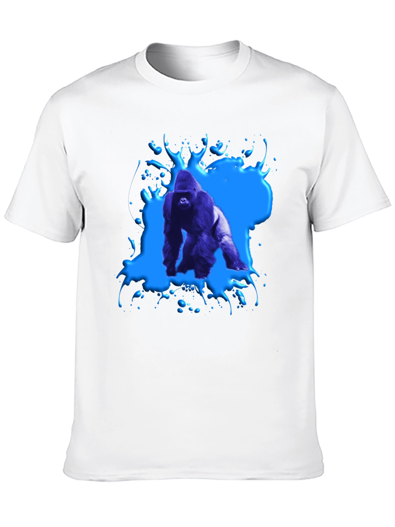 Black Gorilla Splash Graphic Tee - Bold Black T-Shirt view 10