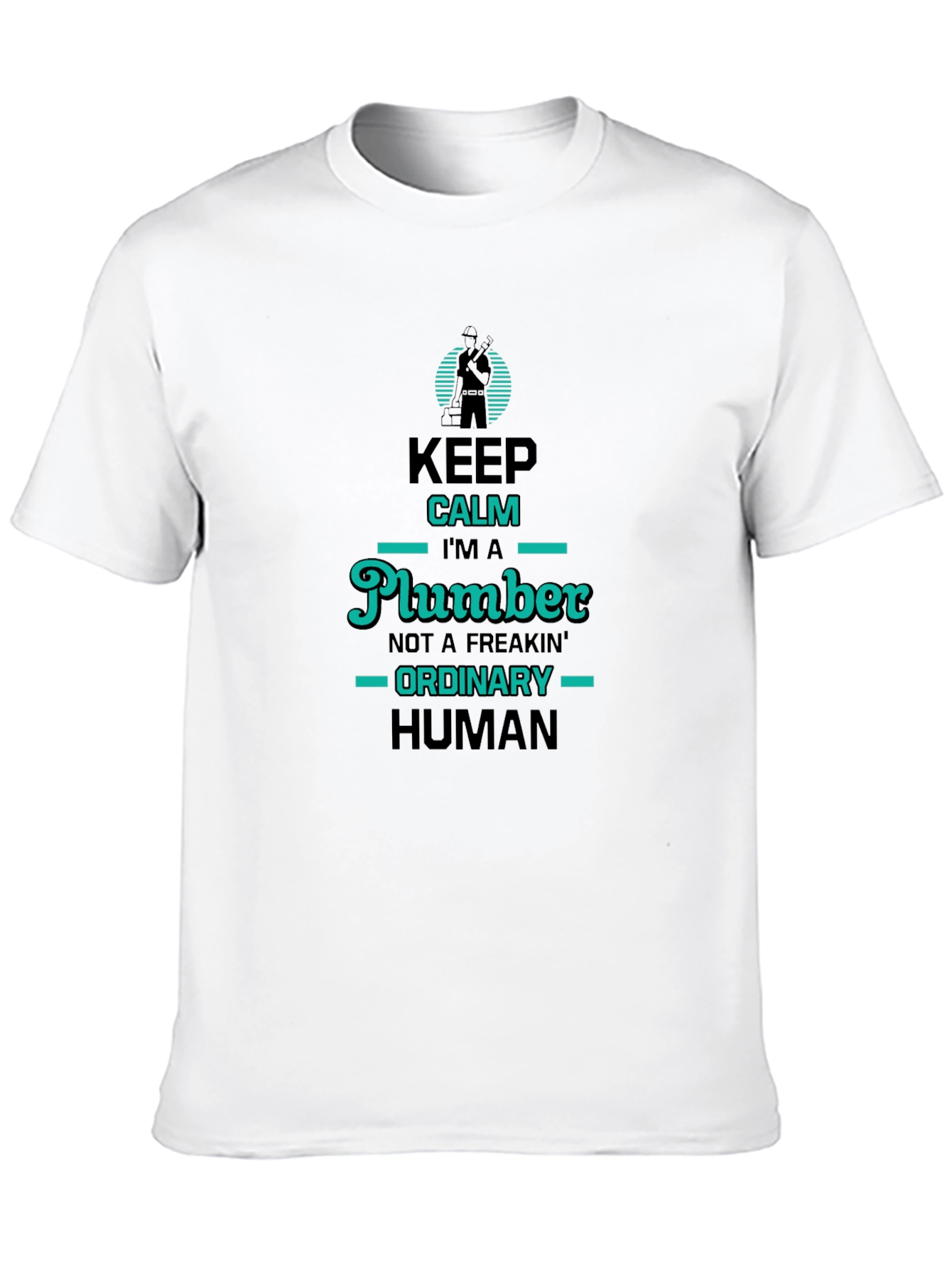 Black Keep Calm Plumber T-Shirt: Unique & Funny Design view 10