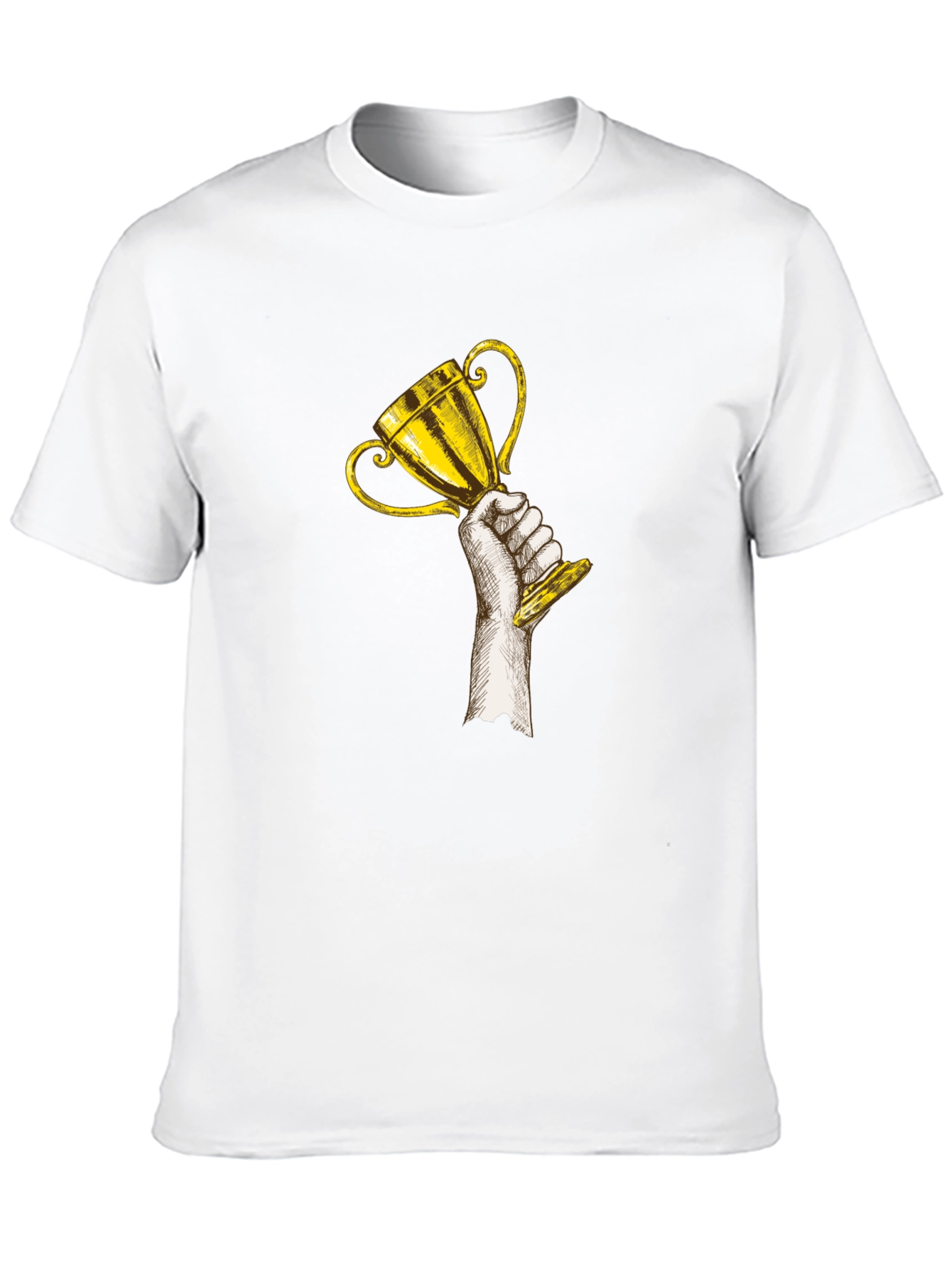 Trophy Graphic Tee - Black Cotton Crew Neck T-Shirt - 10