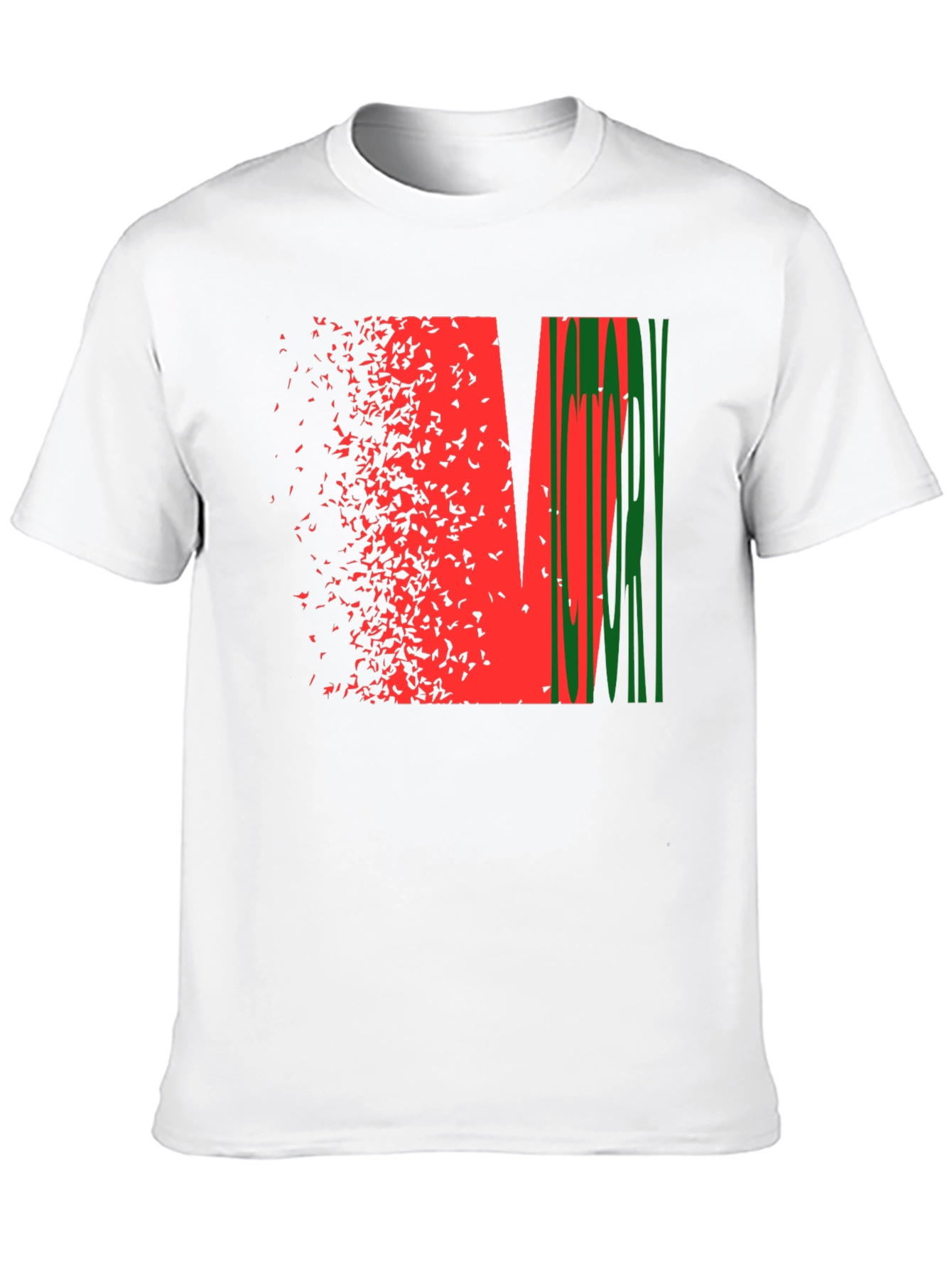 Black Abstract Graphic Tee - Red & Green Design, Black Shirt view 10