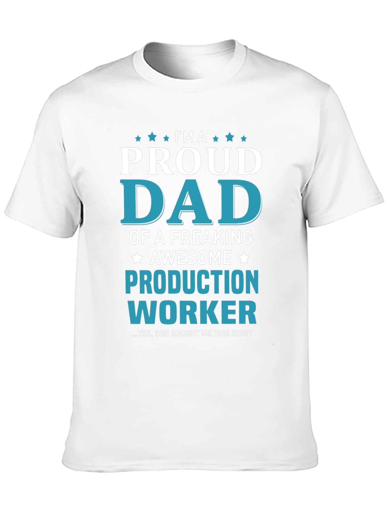 Black Proud Dad Production Worker Graphic T-Shirt view 10