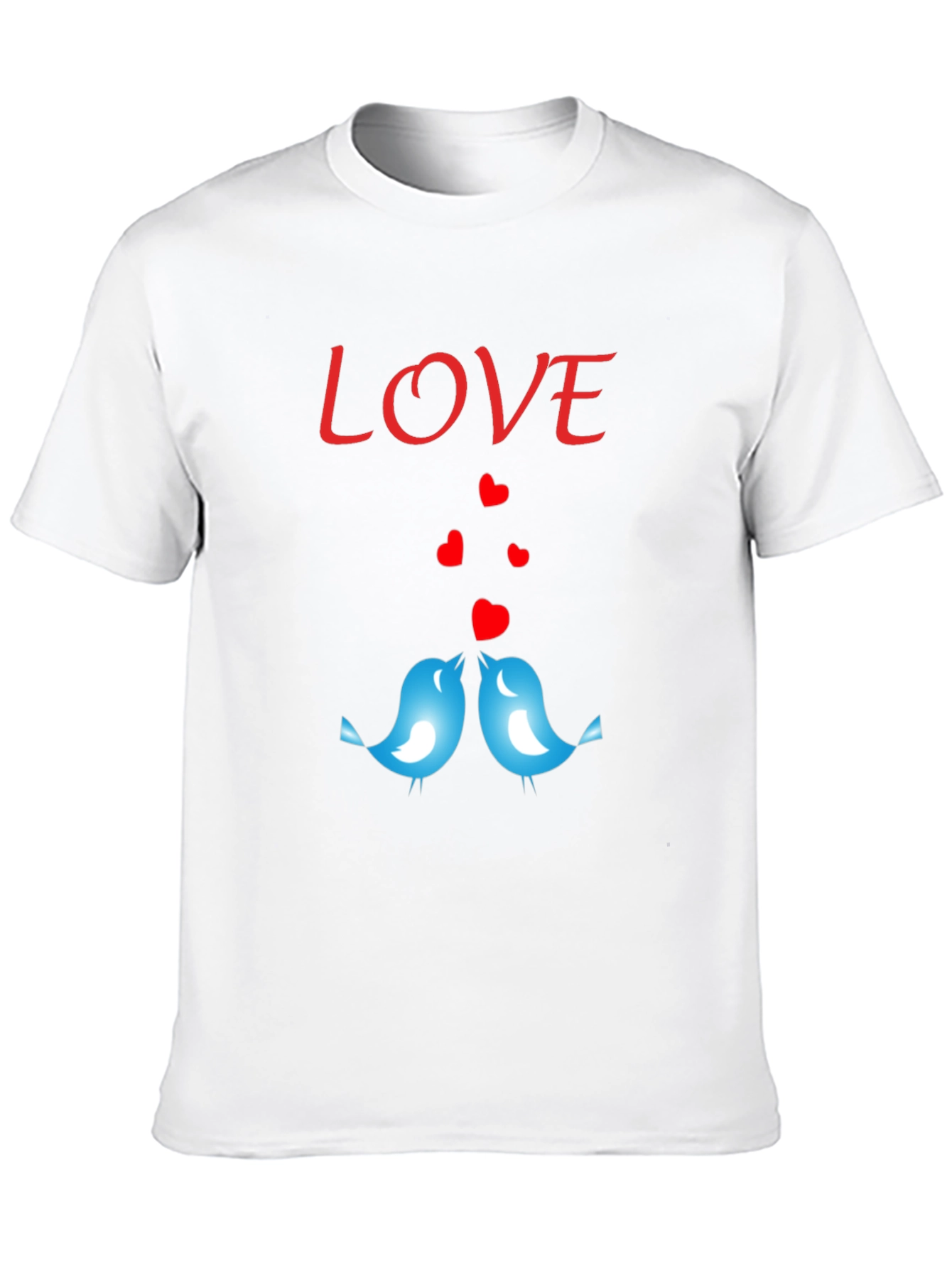 Black Love Birds Graphic Print Crew Neck T-Shirt view 10