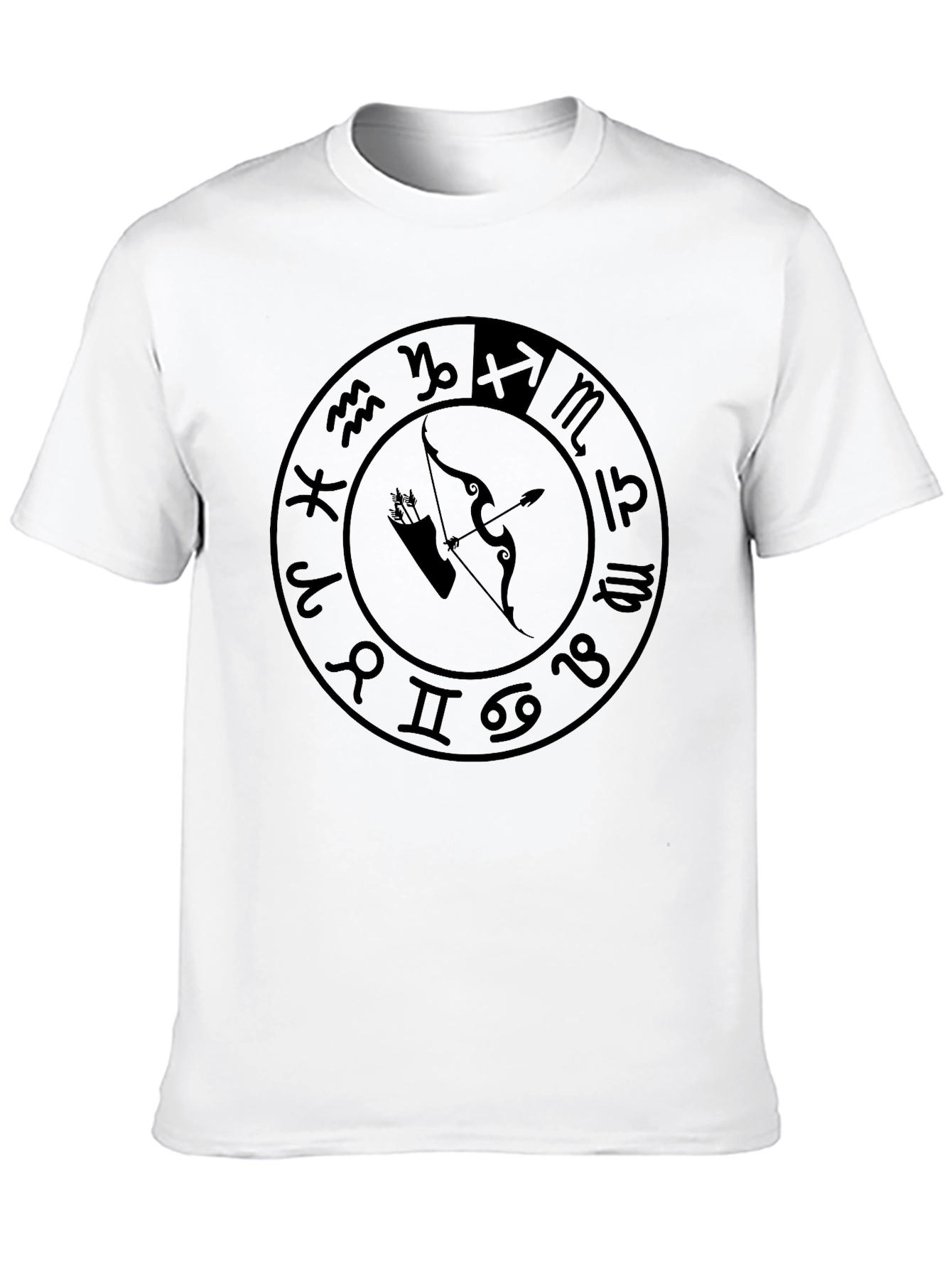 Black Zodiac Sign Graphic Black T-Shirt view 10