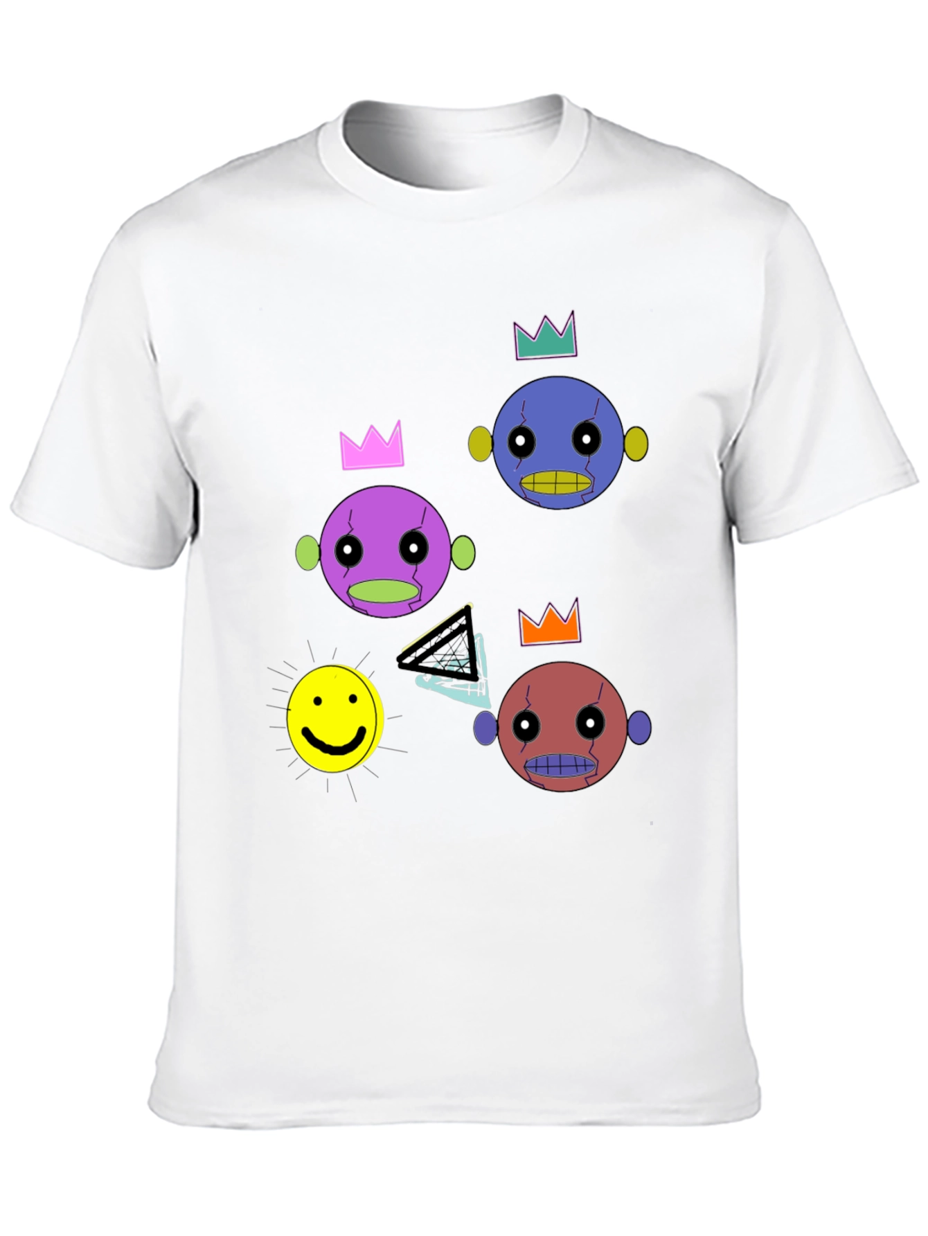 Black Funky Crowned Character Print Black T-Shirt view 10