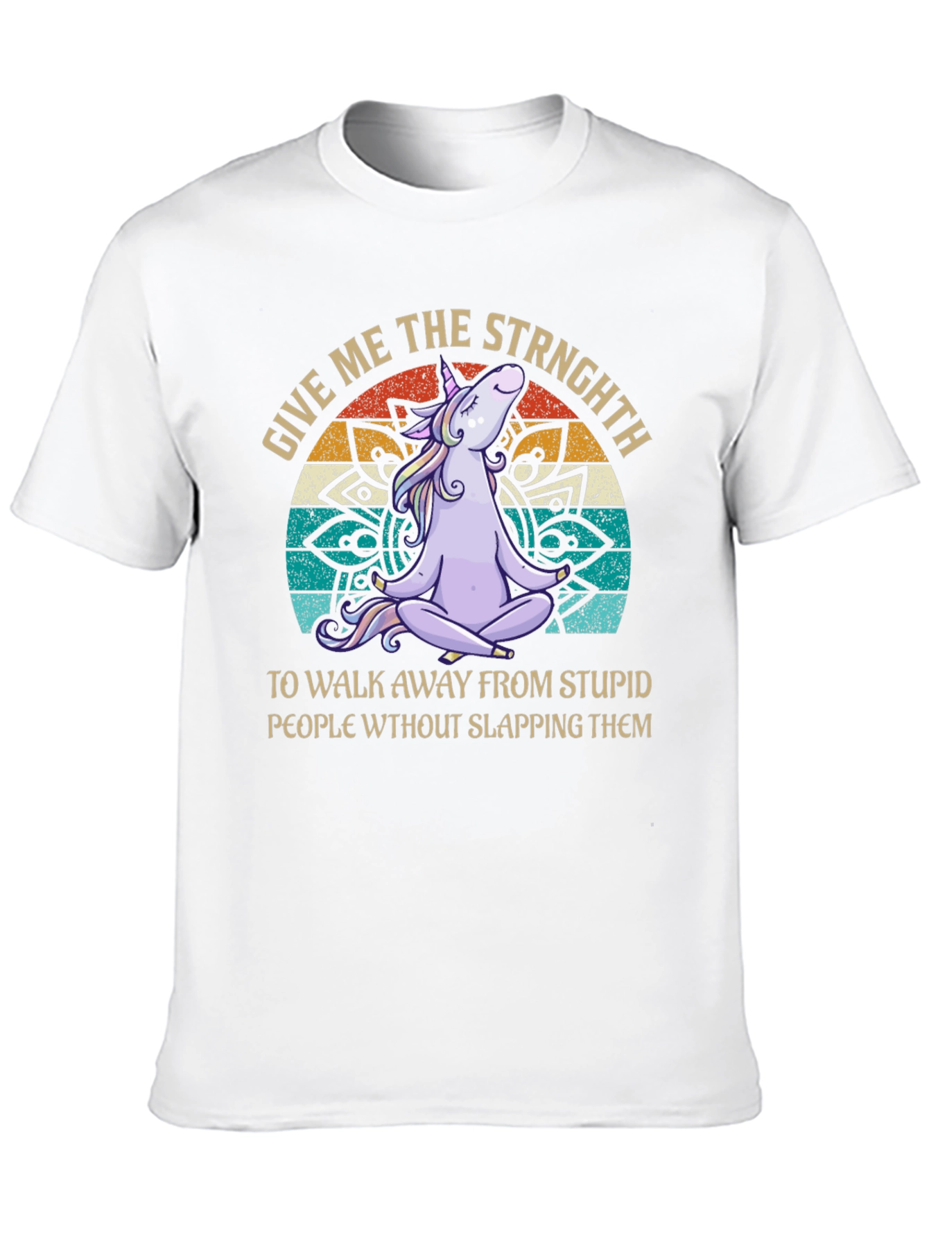 Black Unicorn Yoga T-Shirt - Give Me Strength Funny Tee view 10