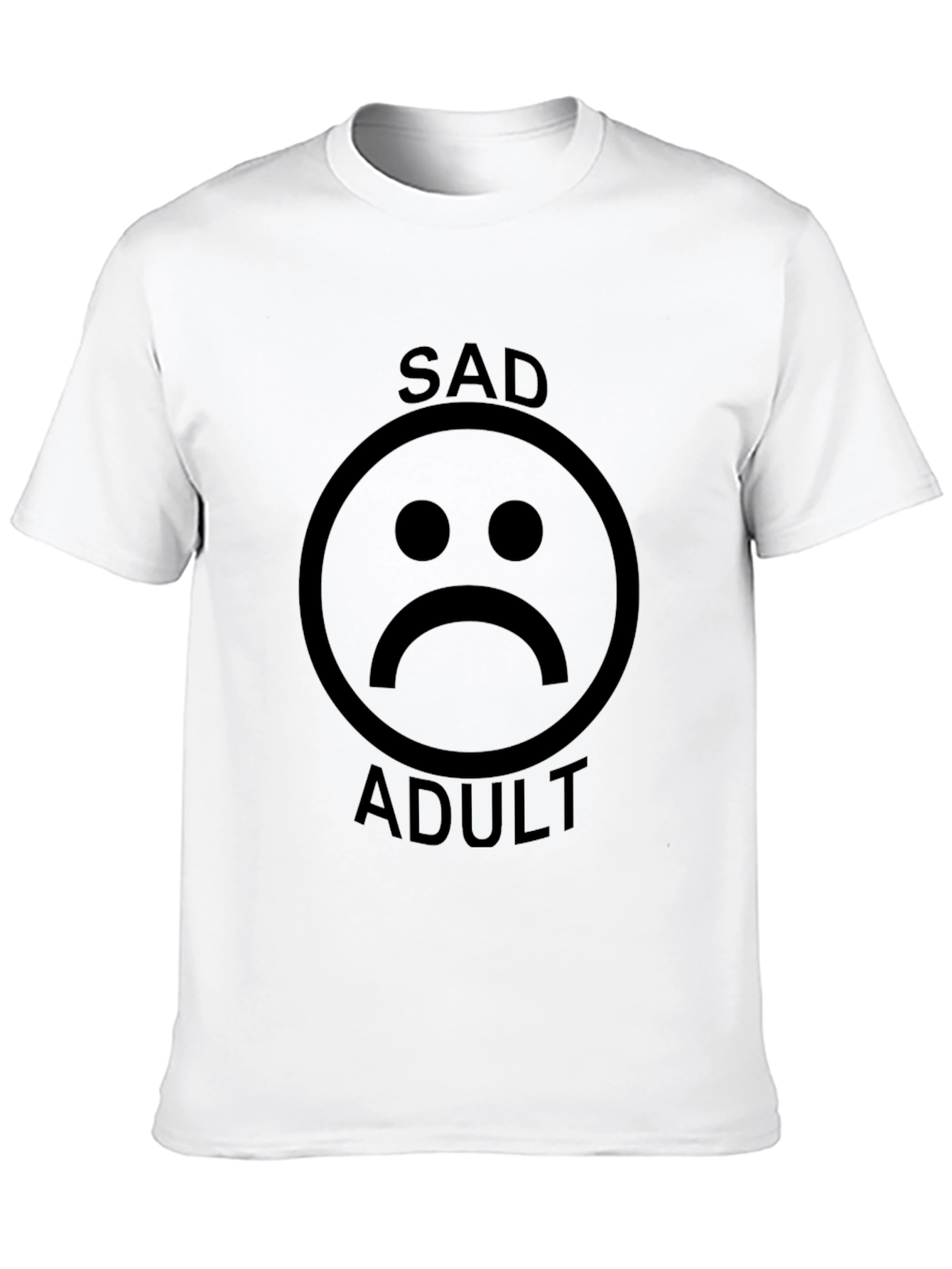Black Sad Adult Graphic Tee - Unisex Black T-Shirt view 10