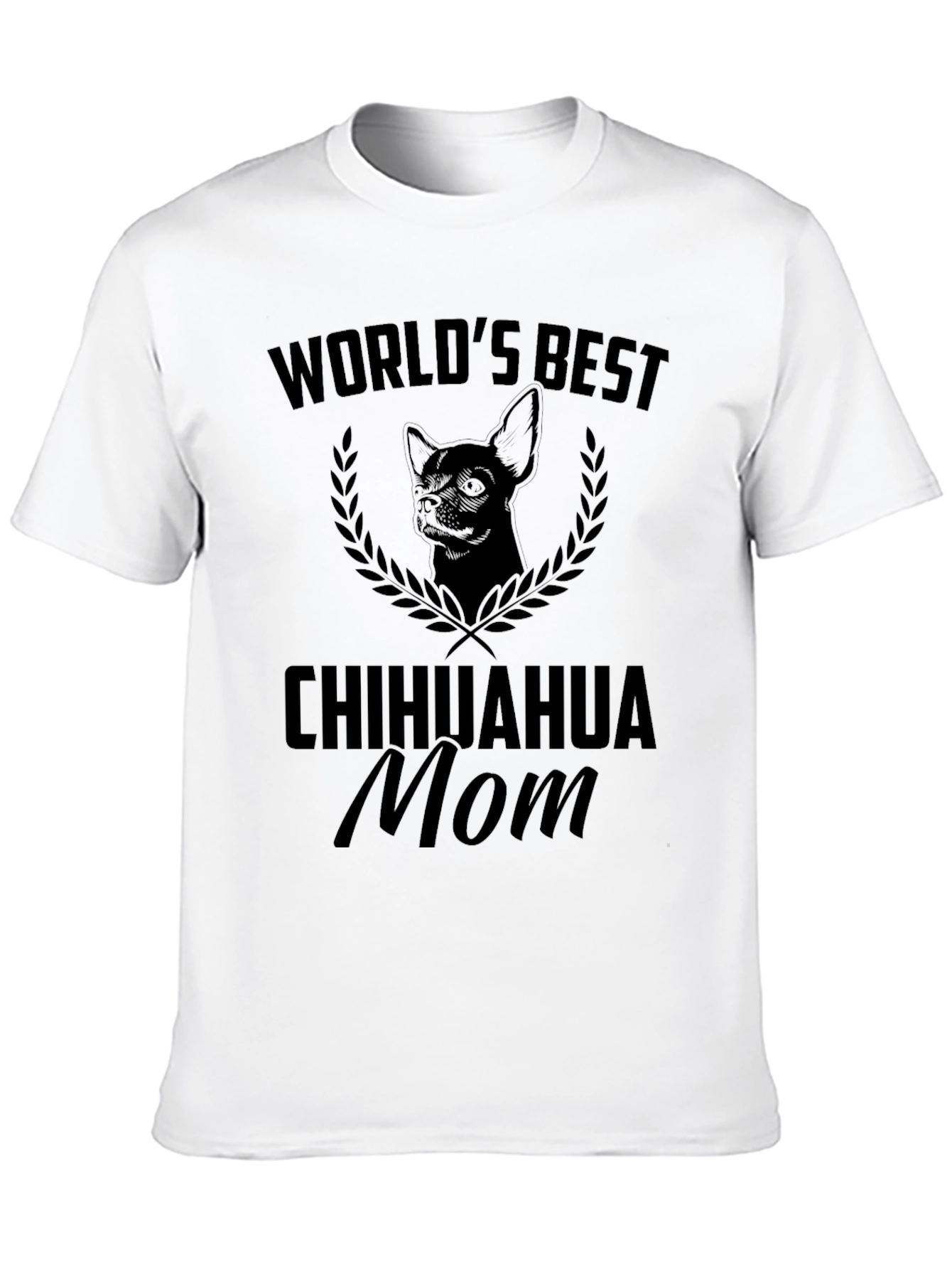 Black Chihuahua Mom T-Shirt - World's Best Dog Lover Tee view 10