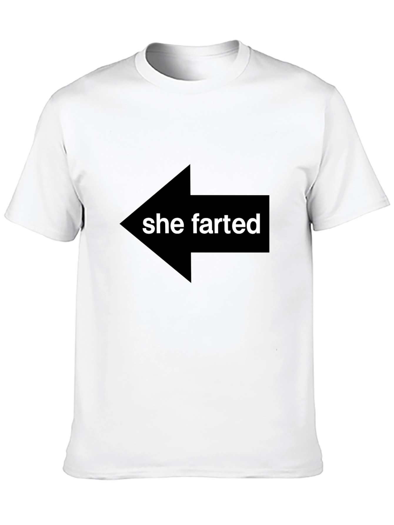 Black Humorous "She Farted" Arrow Graphic Tee - Novelty T-Shirt view 10