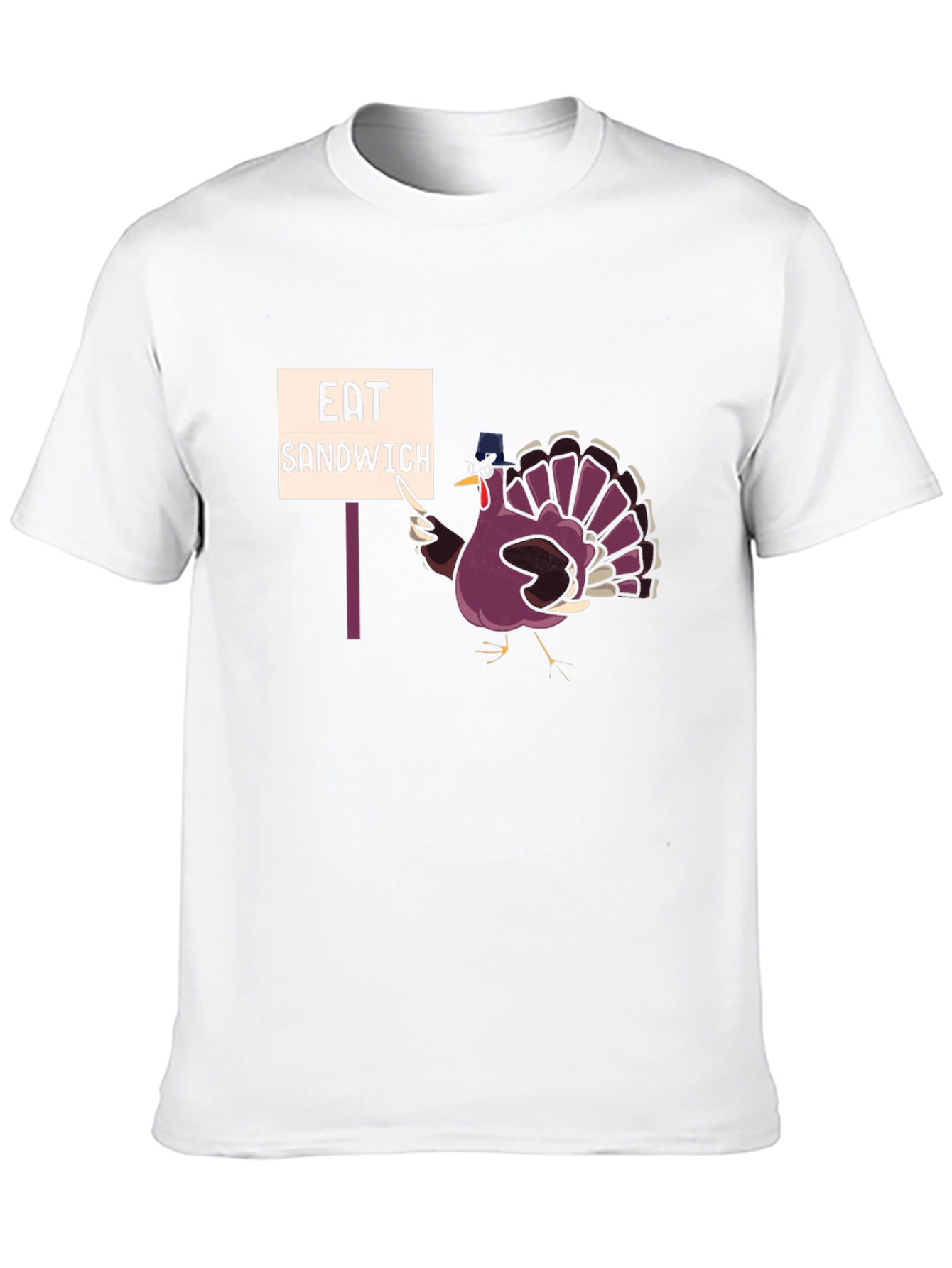 Black Eat Sandwich Turkey Humor T-Shirt view 10
