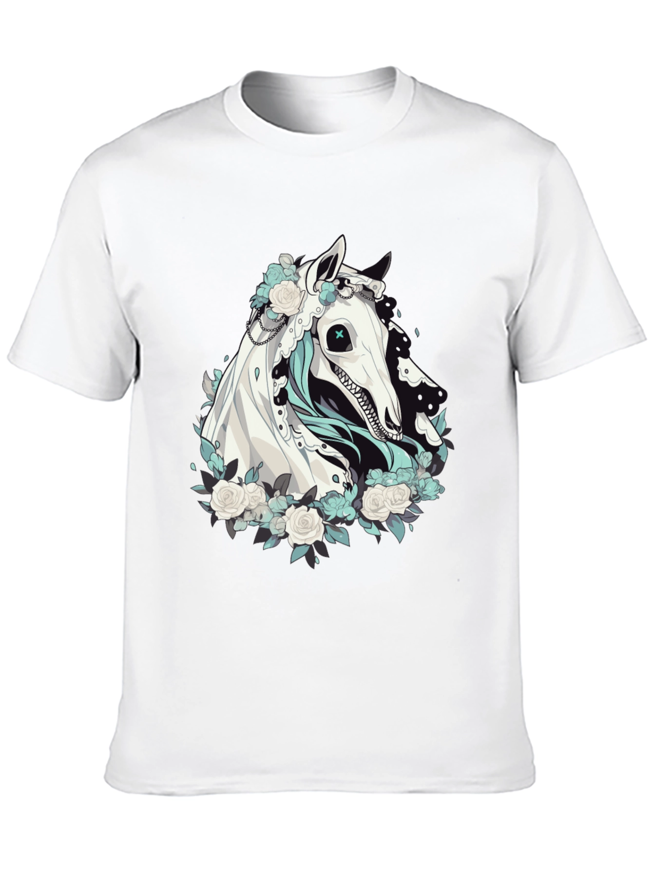 Black Floral Horse Graphic Tee - Black view 10