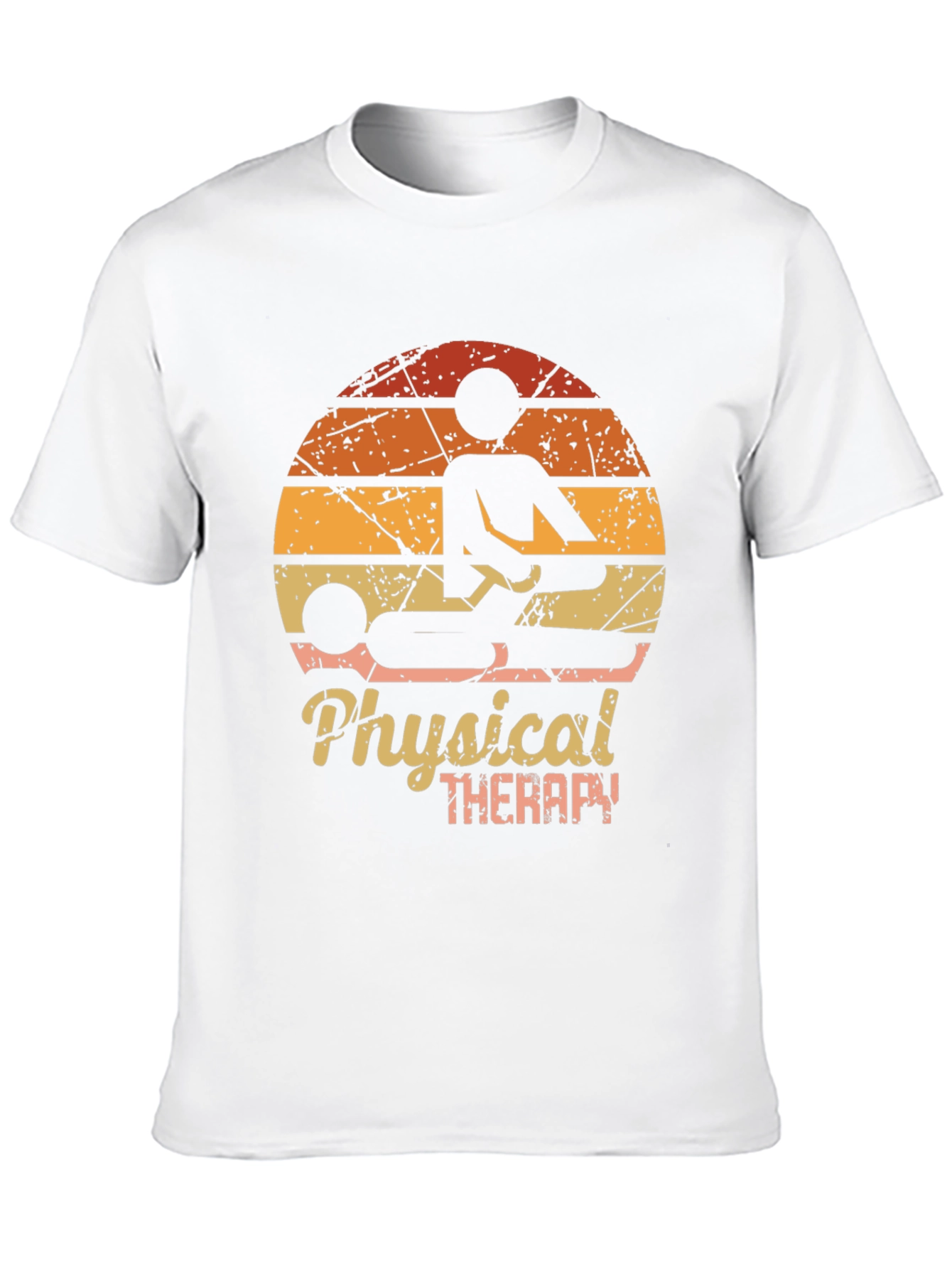 Black Physical Therapy Graphic Tee - Vintage Sunset Design view 10