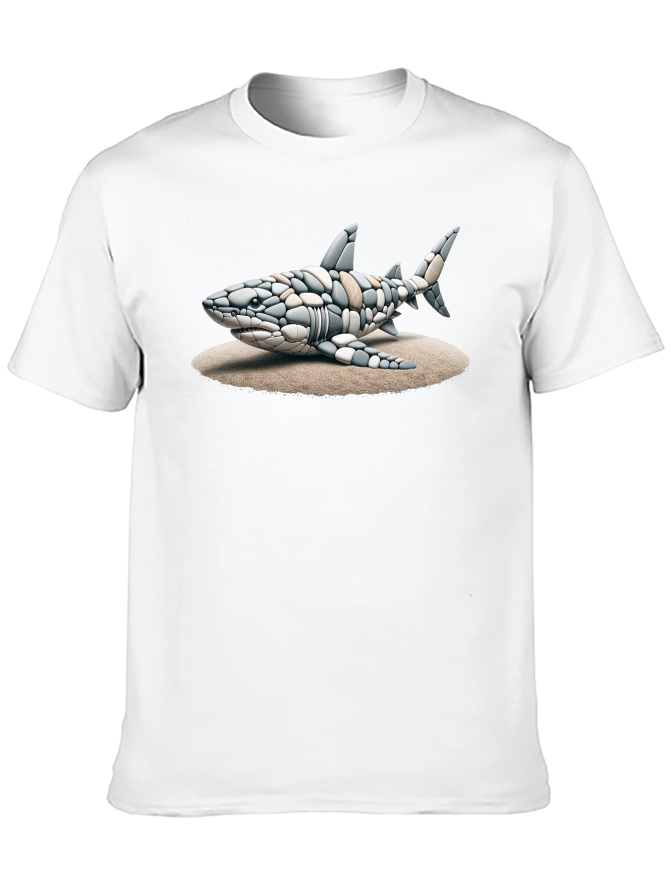 Black Shark Stone Art Graphic Tee view 10