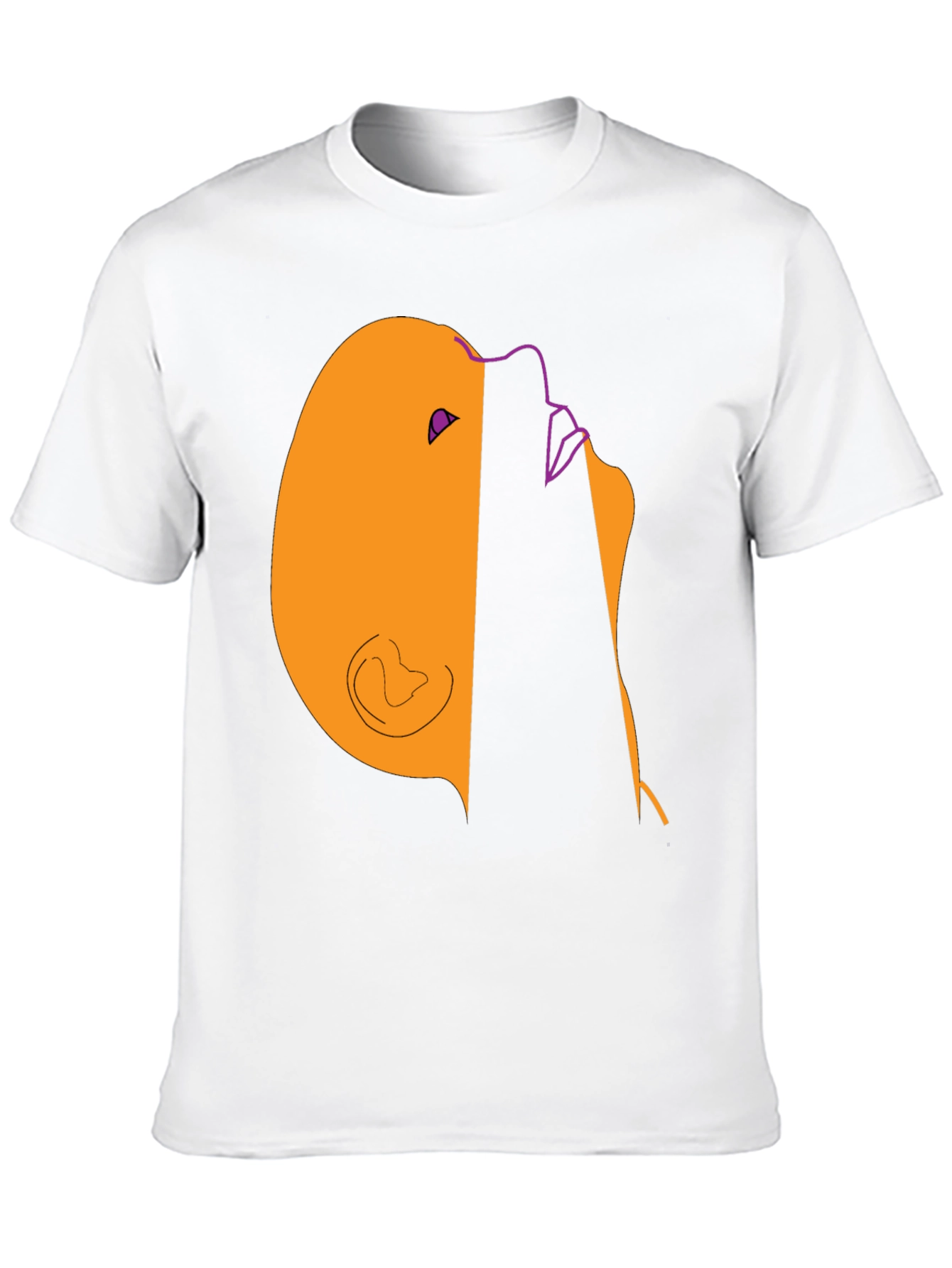 Black Abstract Face Graphic Tee - Modern Casual Style view 10