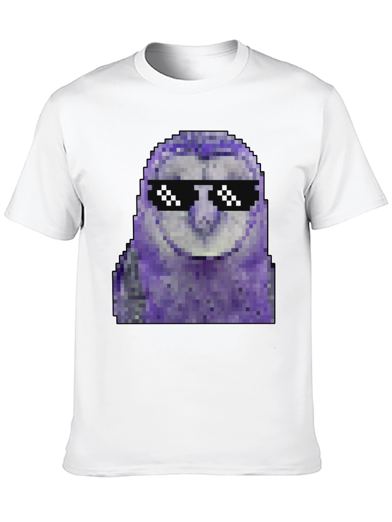 Black Pixel Owl T-Shirt - Cool Deal With It Shades view 10