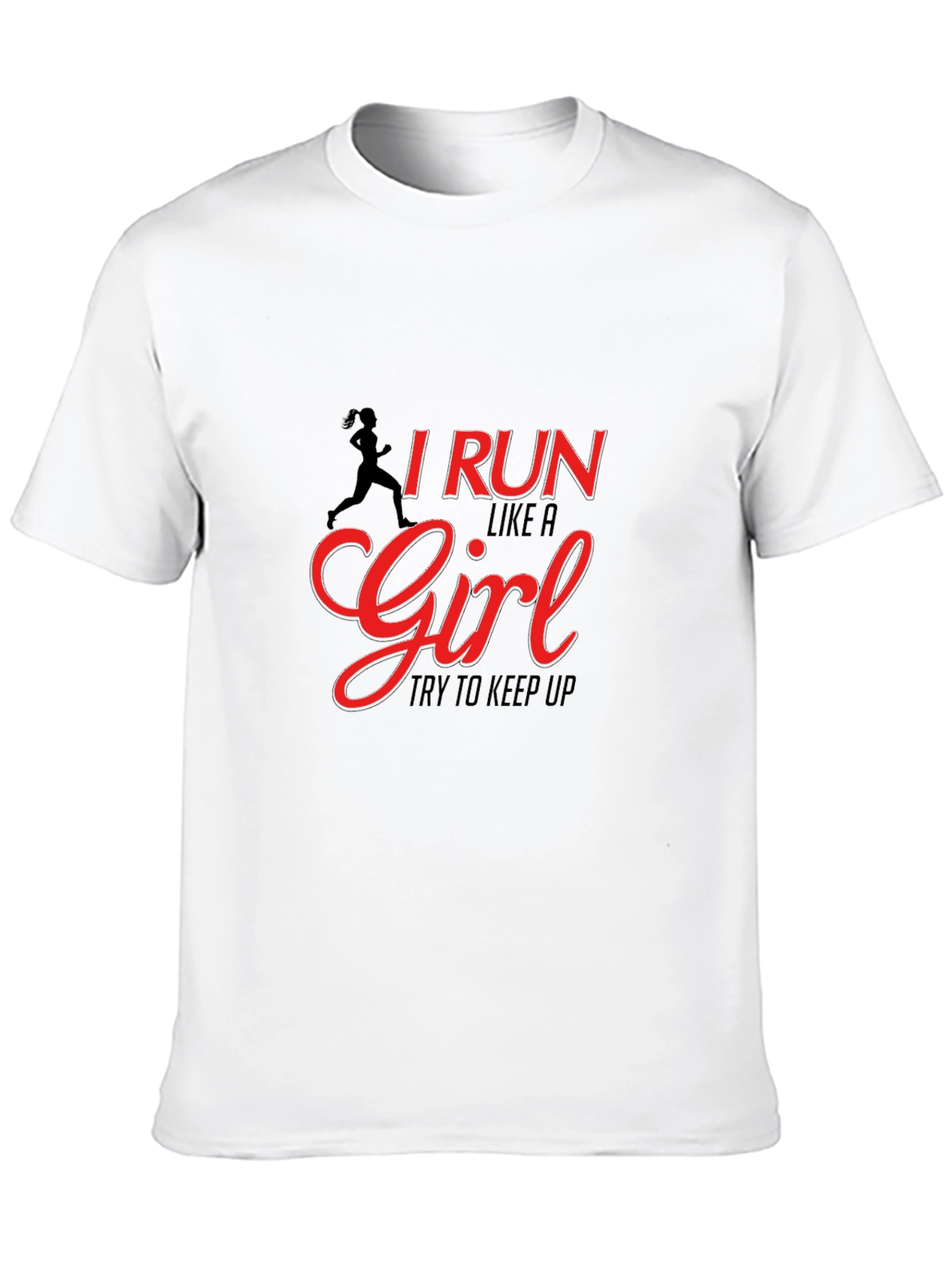 Black I Run Like A Girl Black T-Shirt view 10