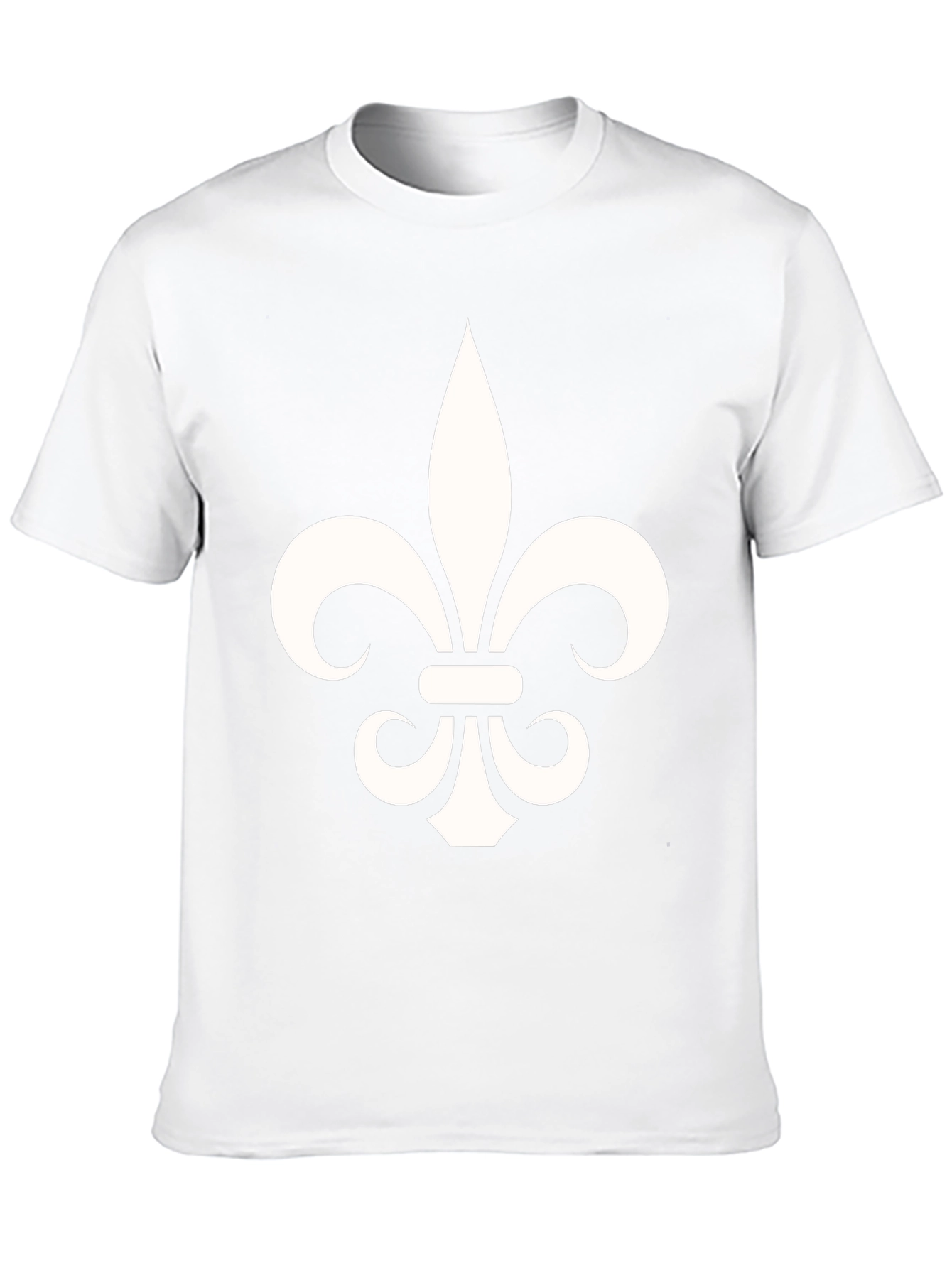 Black Fleur-de-Lis Graphic Tee - Black Cotton Blend T-Shirt view 10