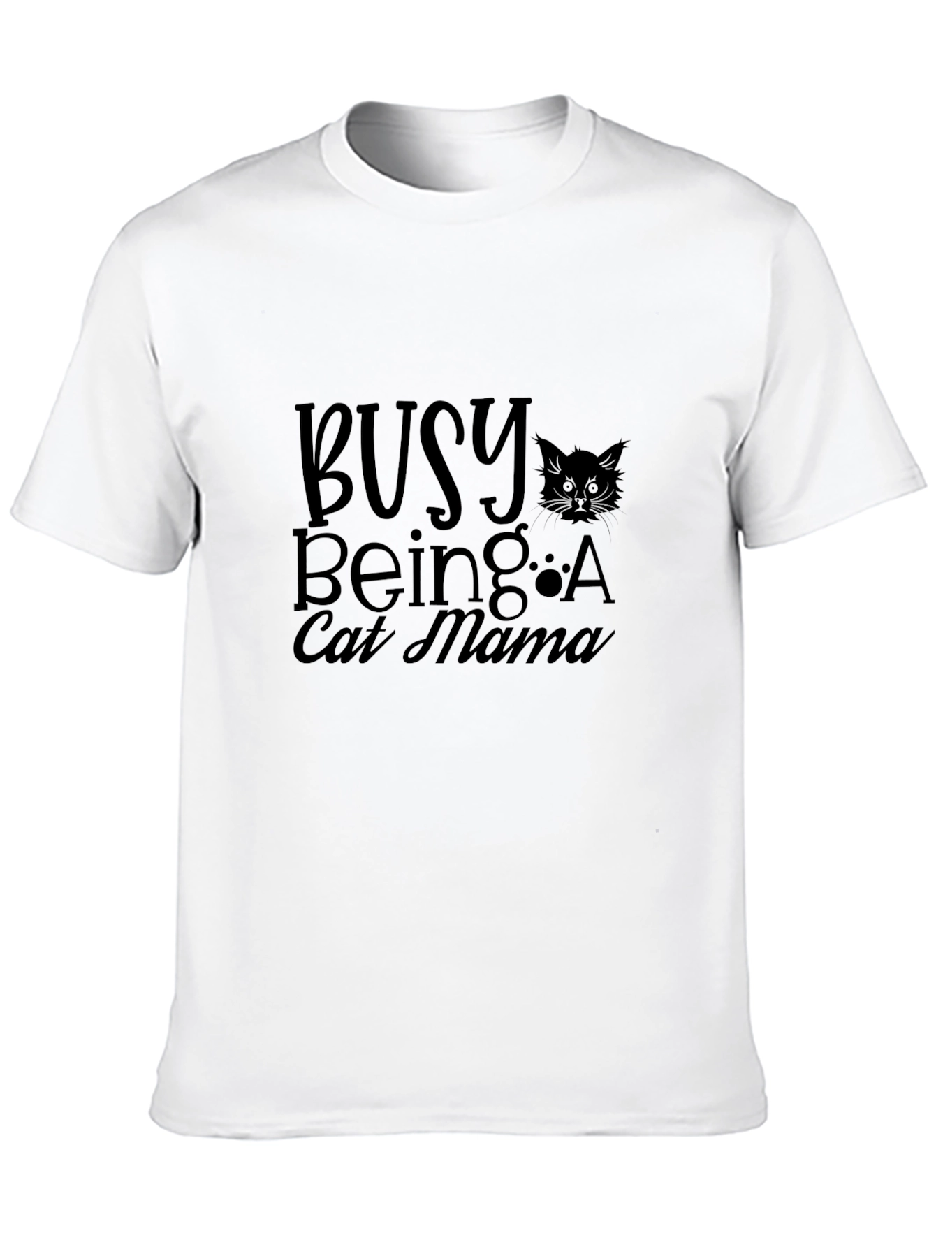 Black Busy Being A Cat Mama T-Shirt - Black view 10