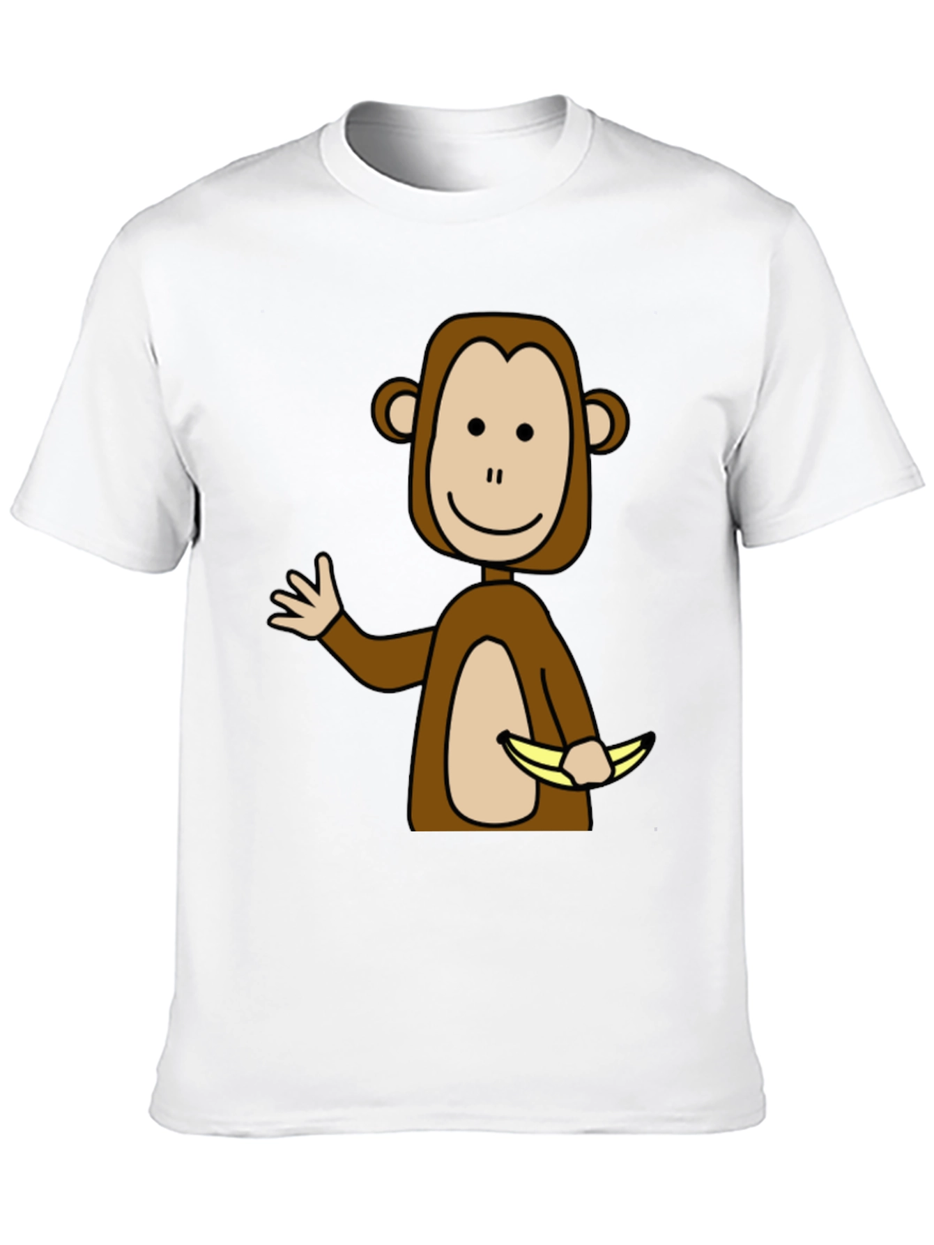 Black Monkey with Bananas Graphic T-Shirt - Black Casual Tee view 10