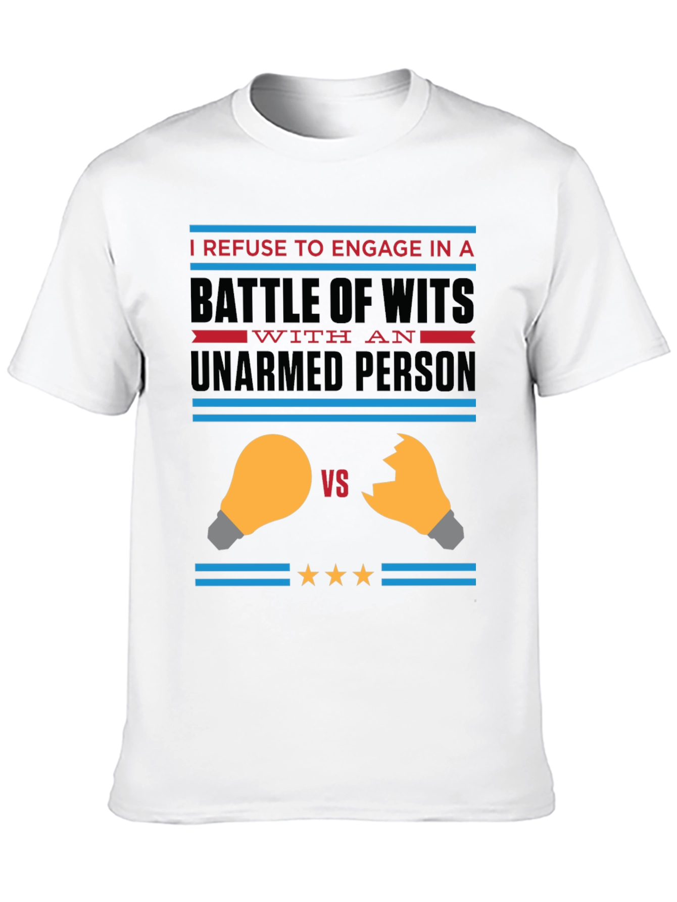 Black Funny "Battle of Wits" Graphic Tee view 10